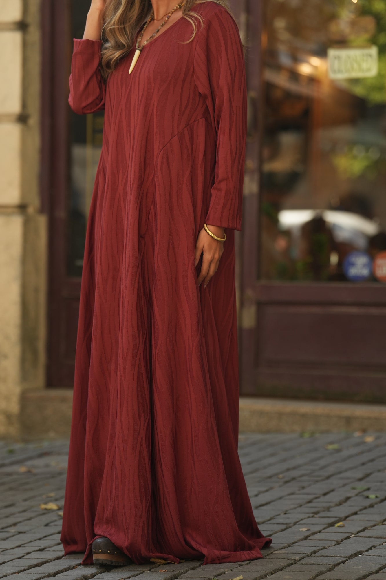 Vestido largo de punto