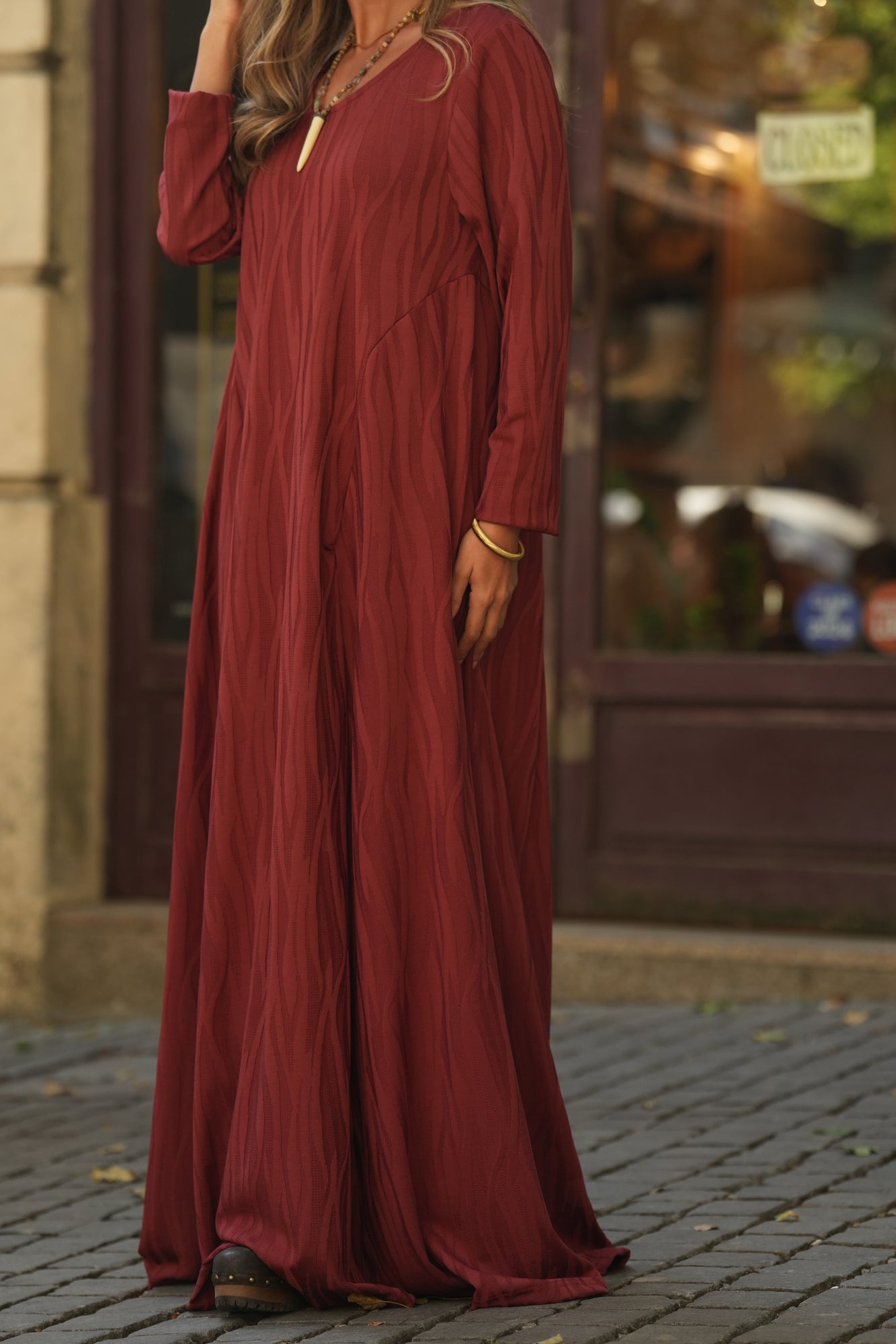 Vestido largo de punto