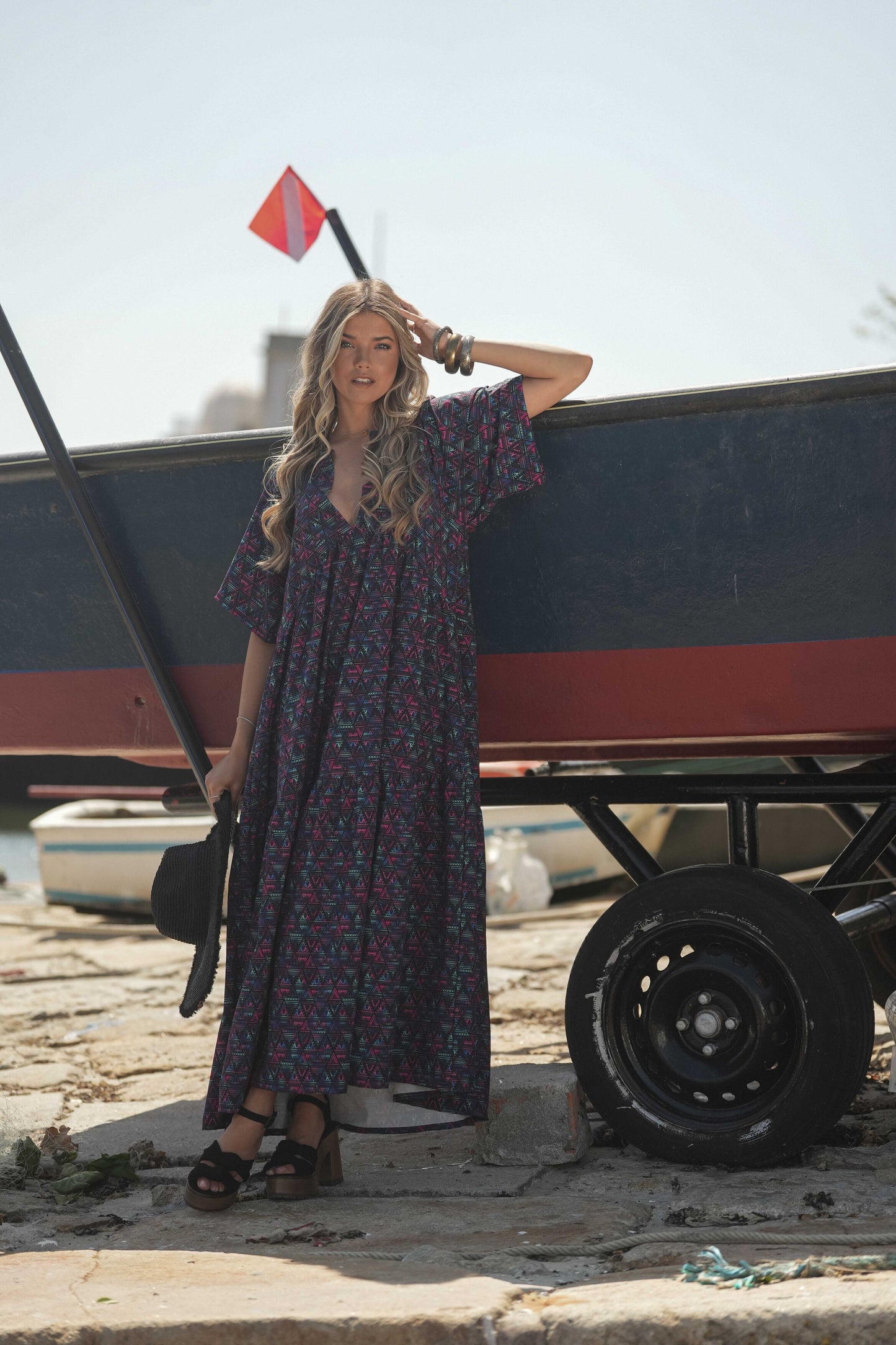 Vestido comprido estampado