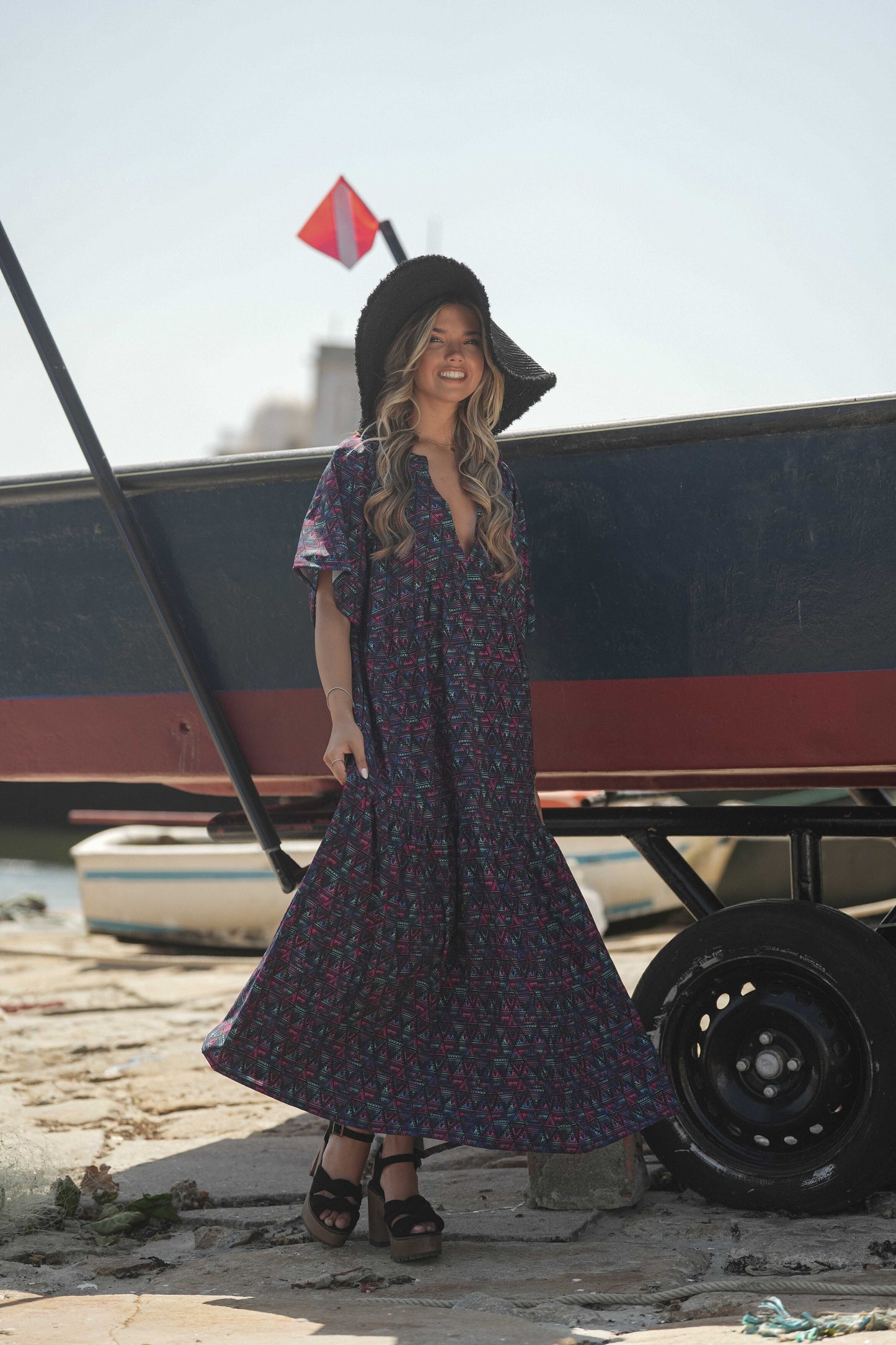 Vestido comprido estampado