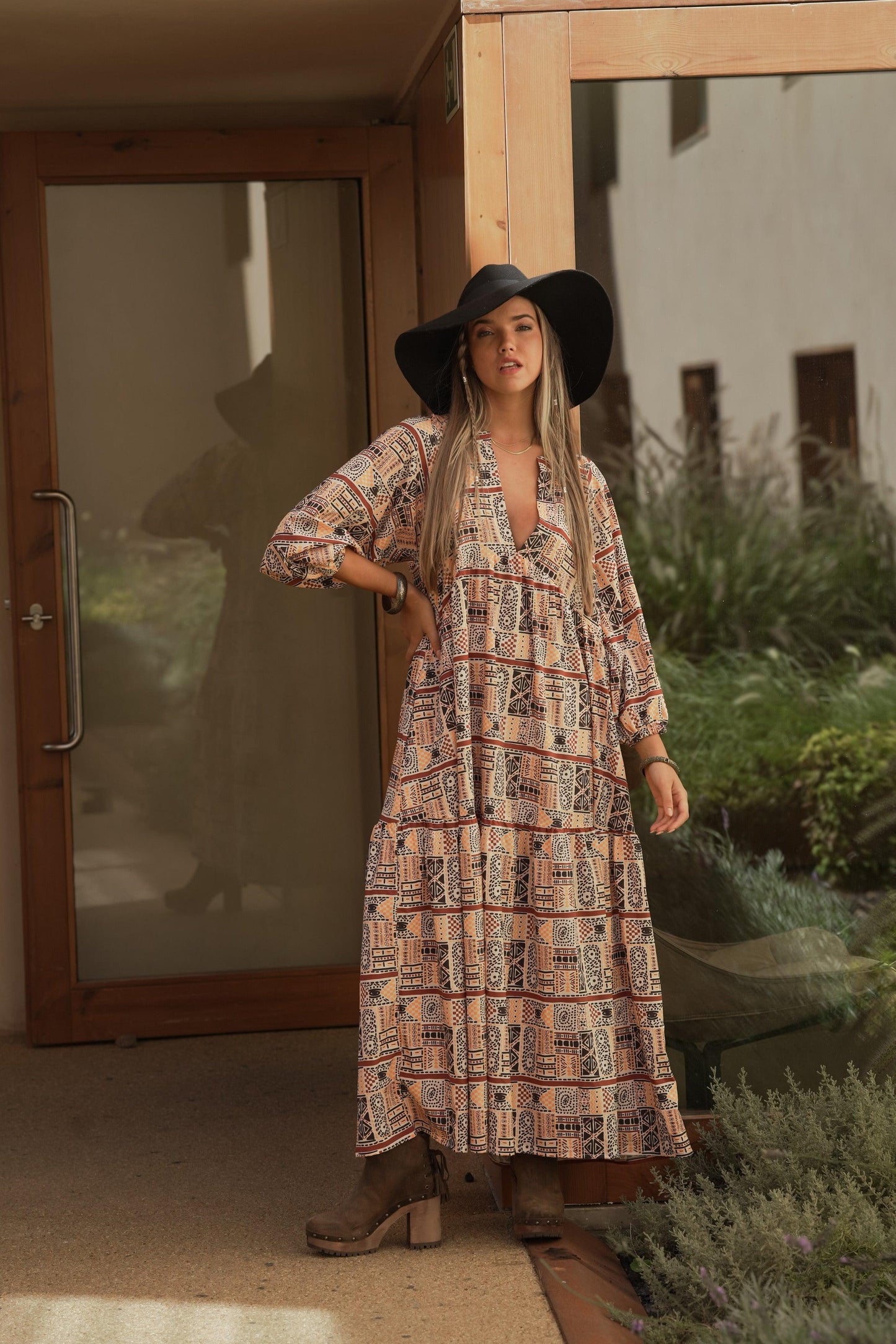 Vestido largo estampado
