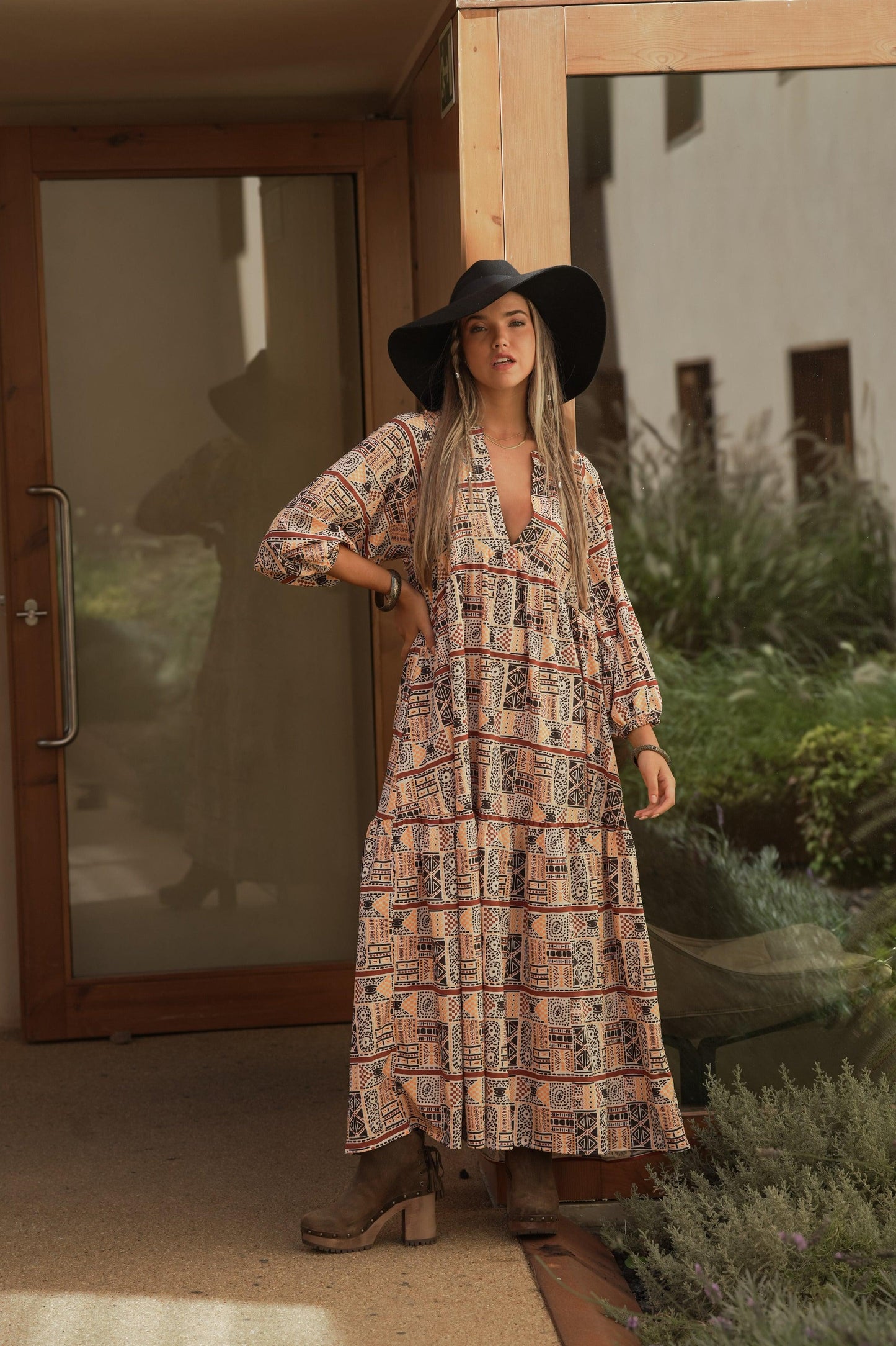 Vestido largo estampado