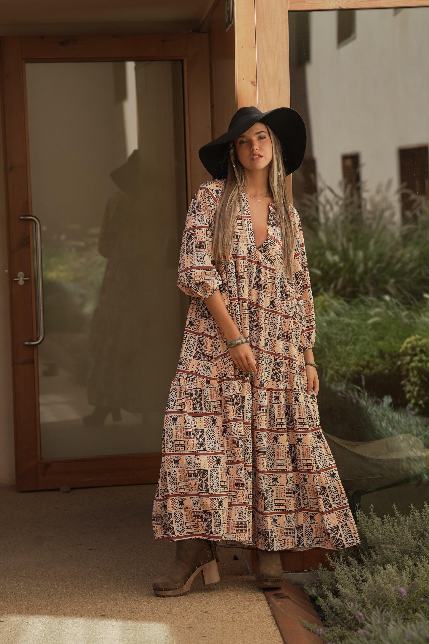 Vestido largo estampado