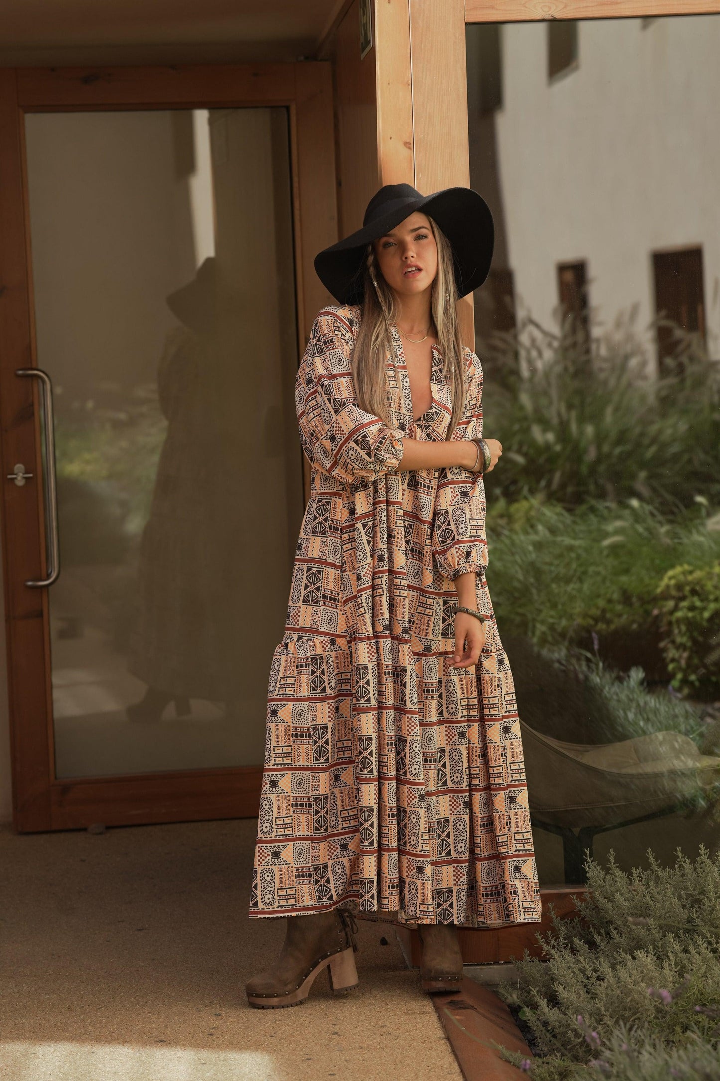 Vestido largo estampado