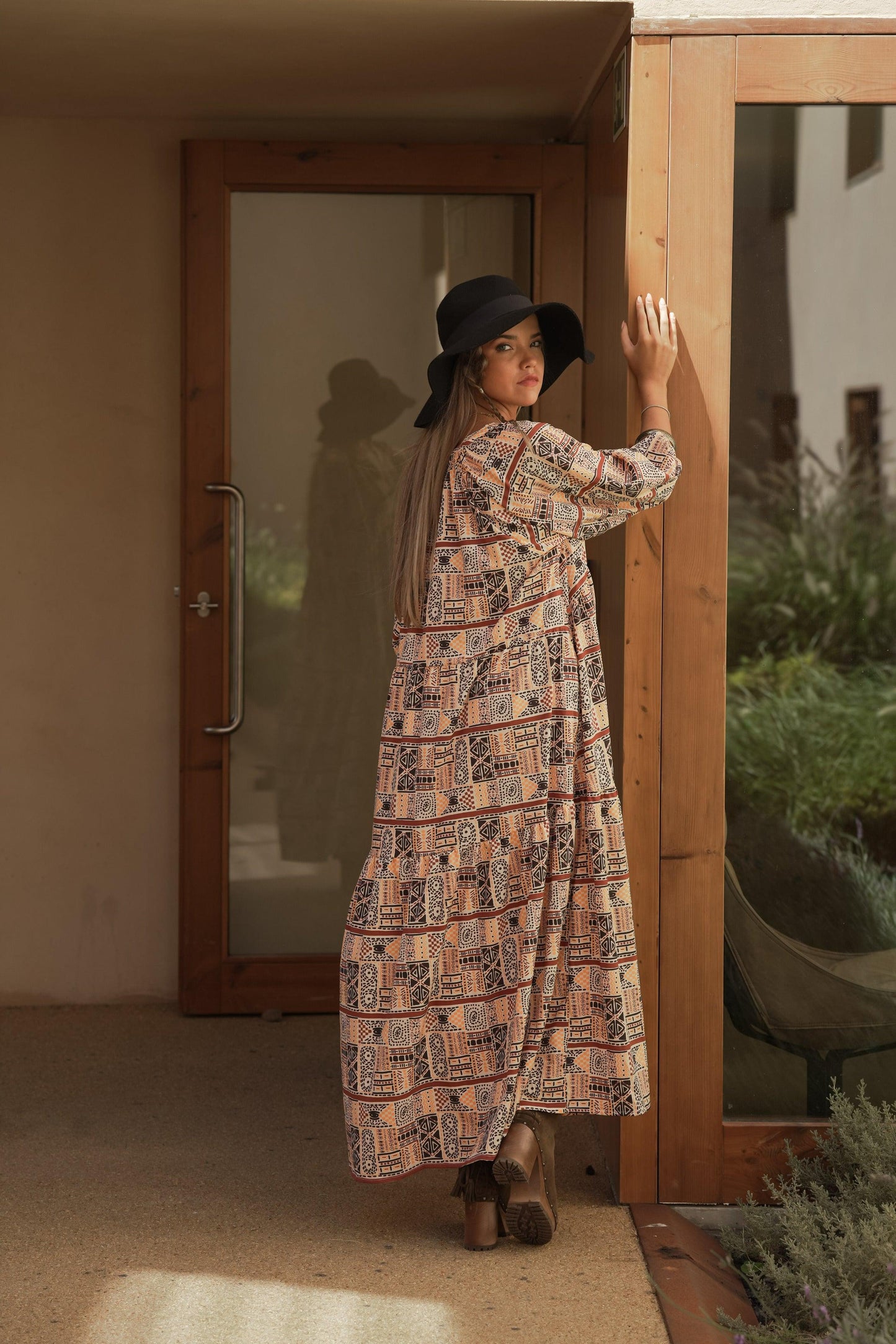 Vestido largo estampado
