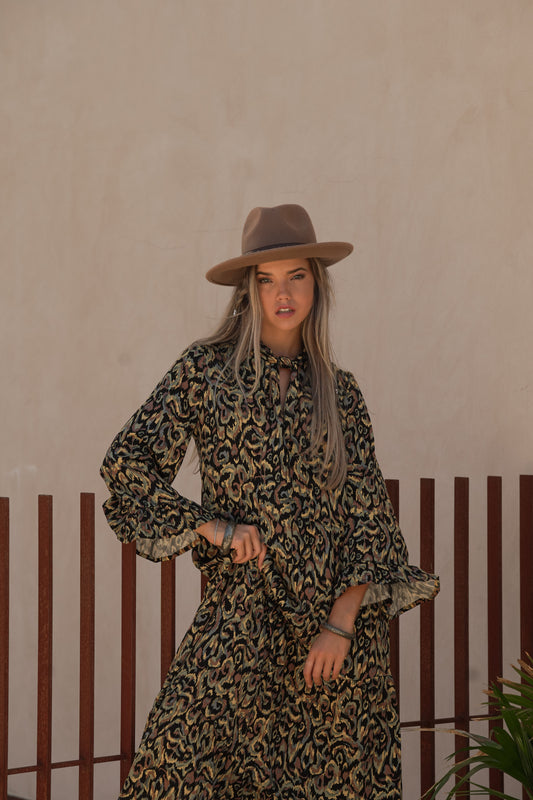 vestido largo estampado