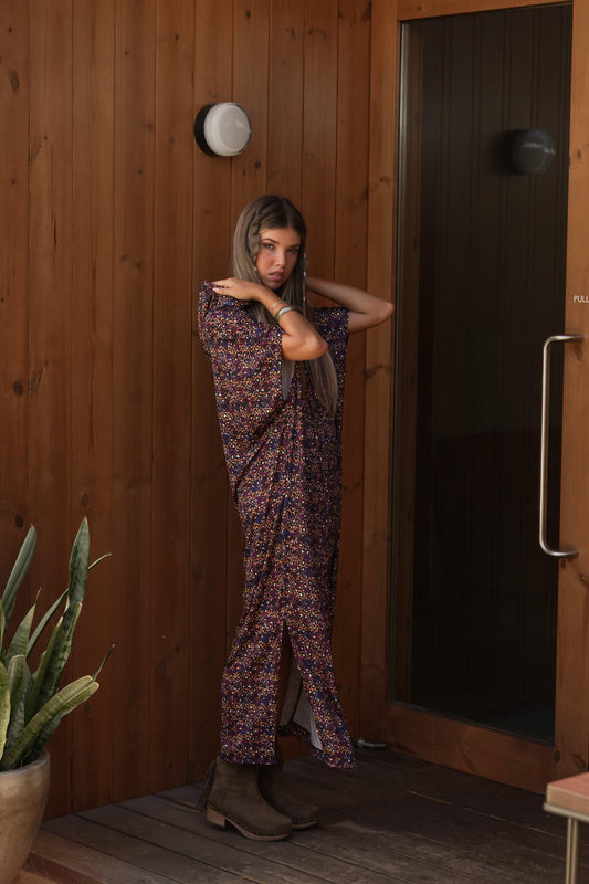 Vestido estampado con capucha