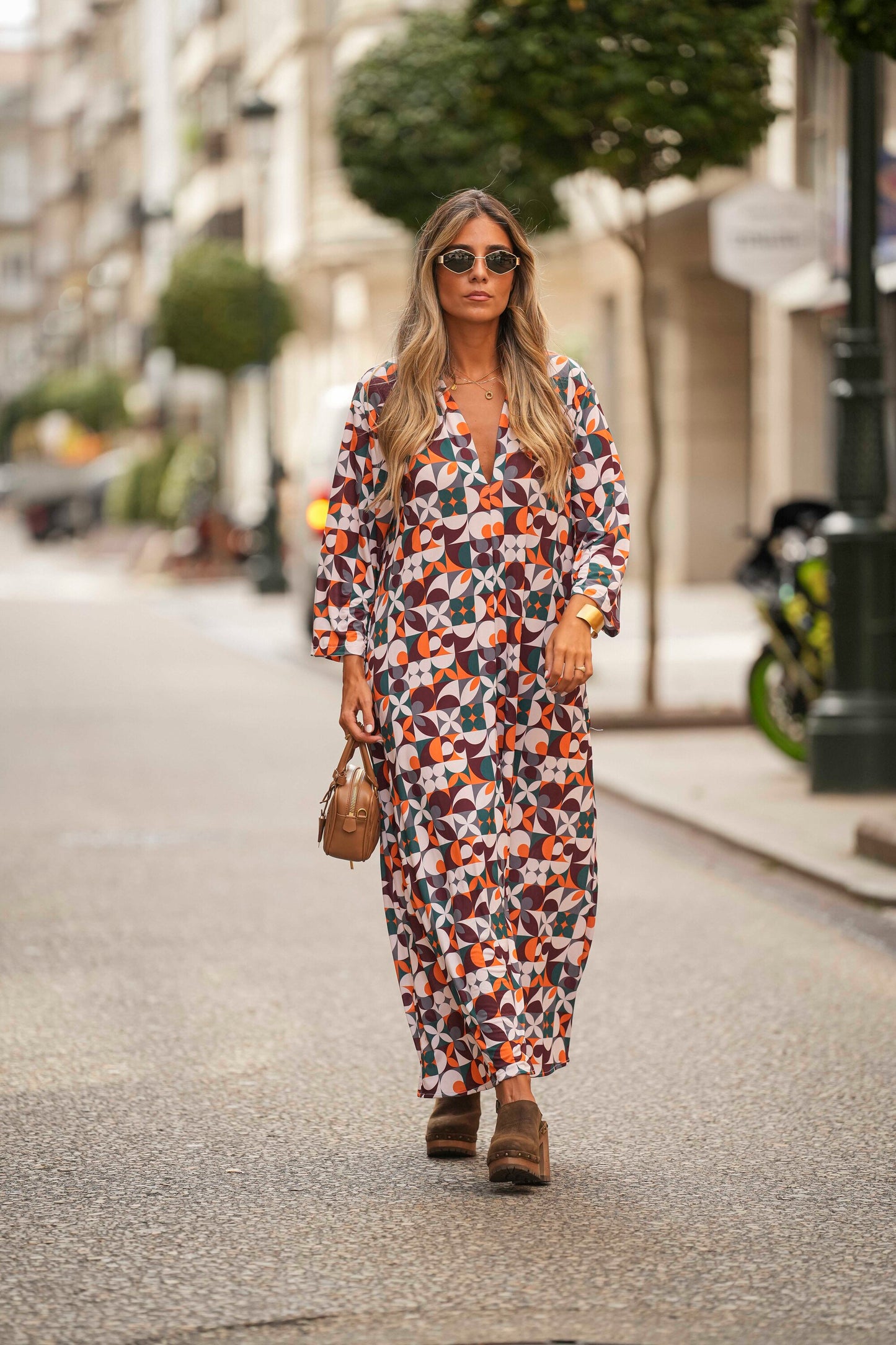Vestido de malla estampada