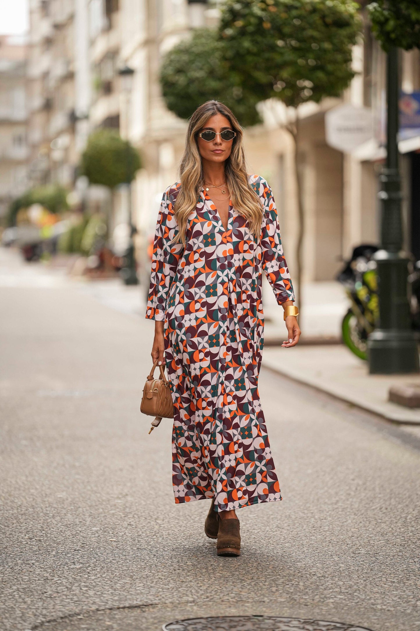 Vestido de malla estampada