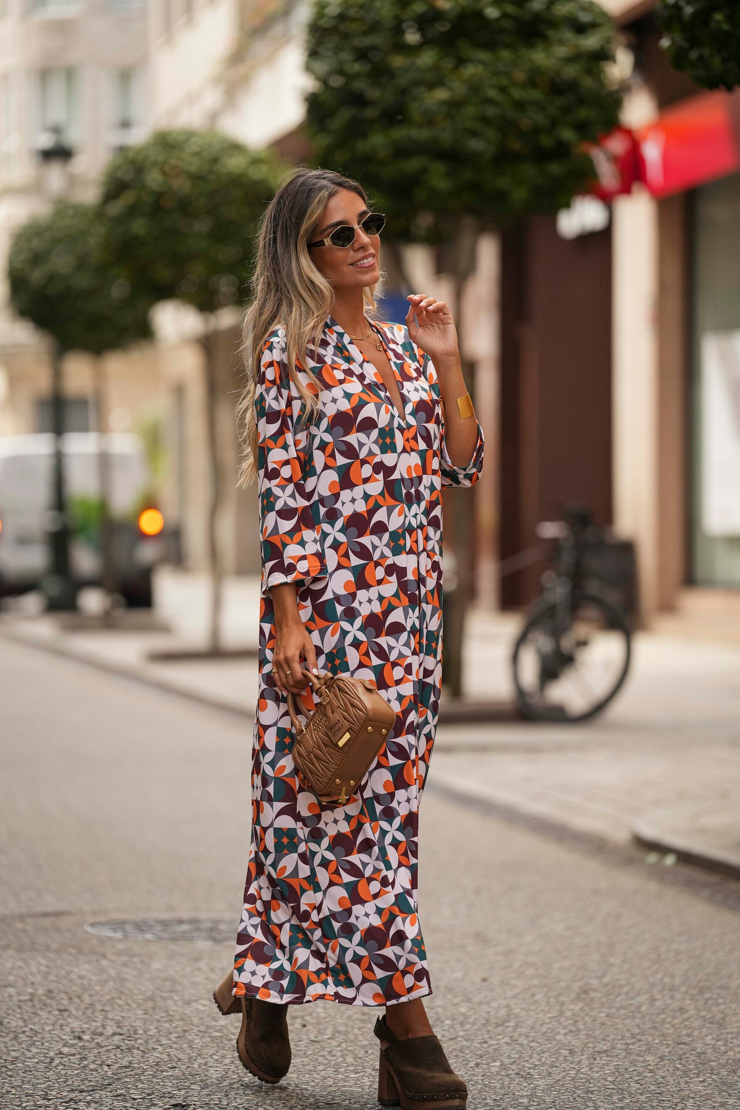 Vestido de malla estampada