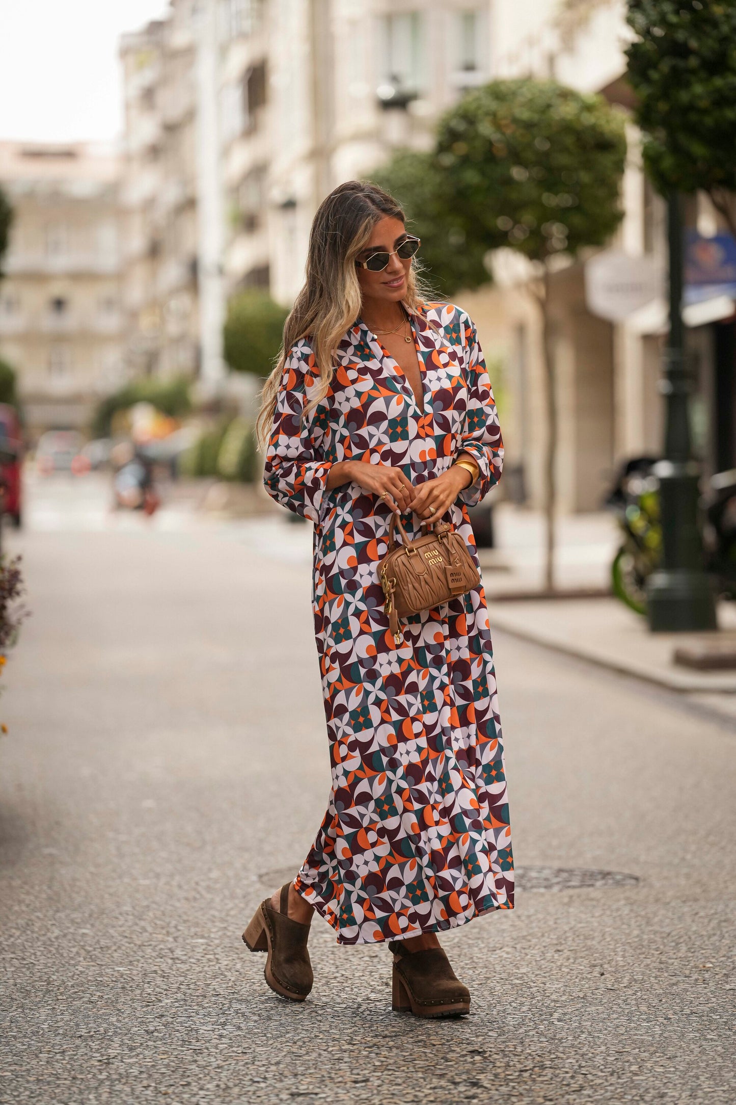 Vestido de malla estampada