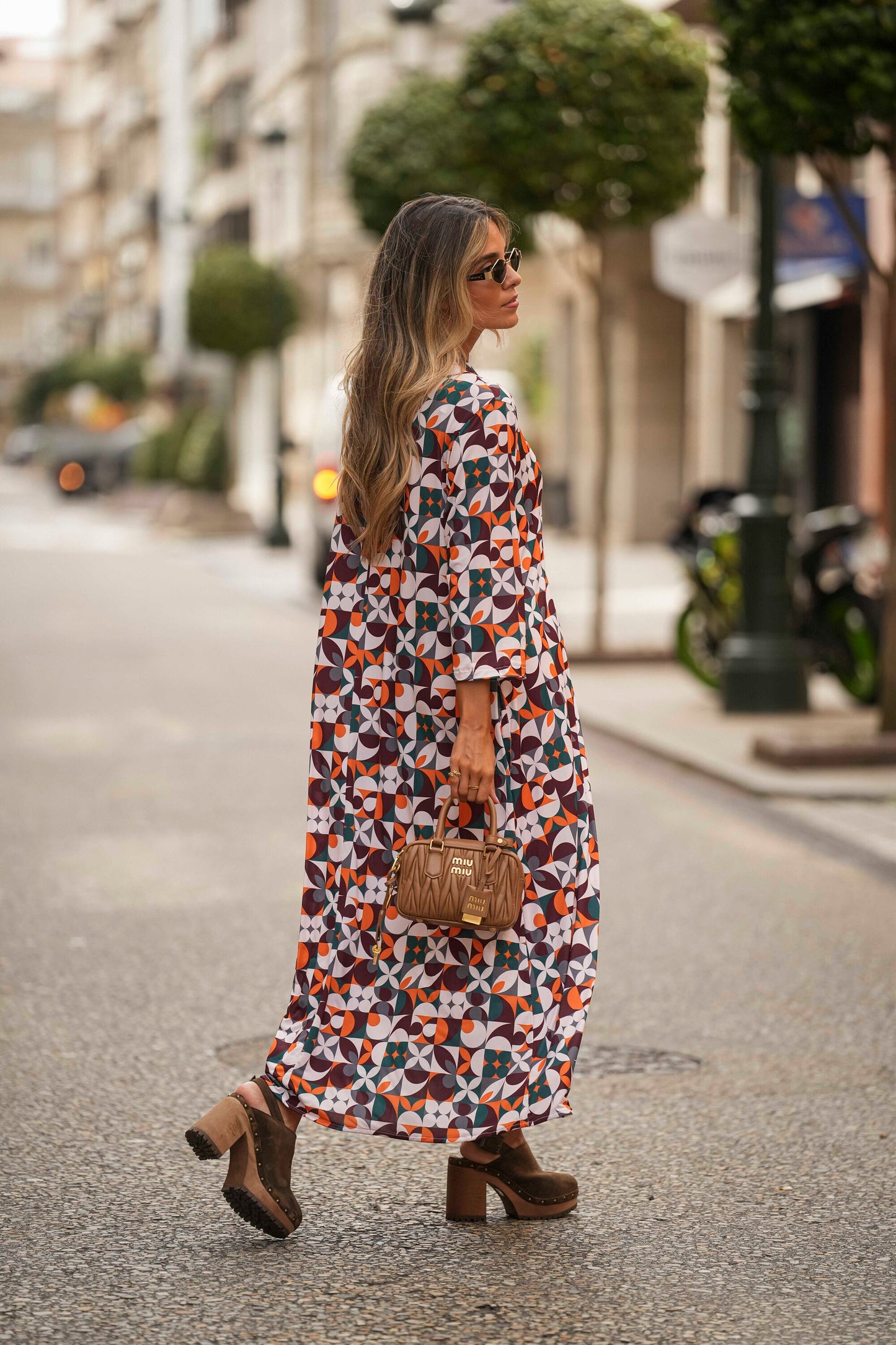 Vestido de malla estampada