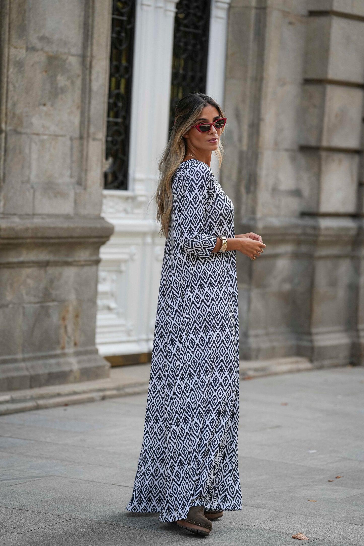 Vestido de tela estampada
