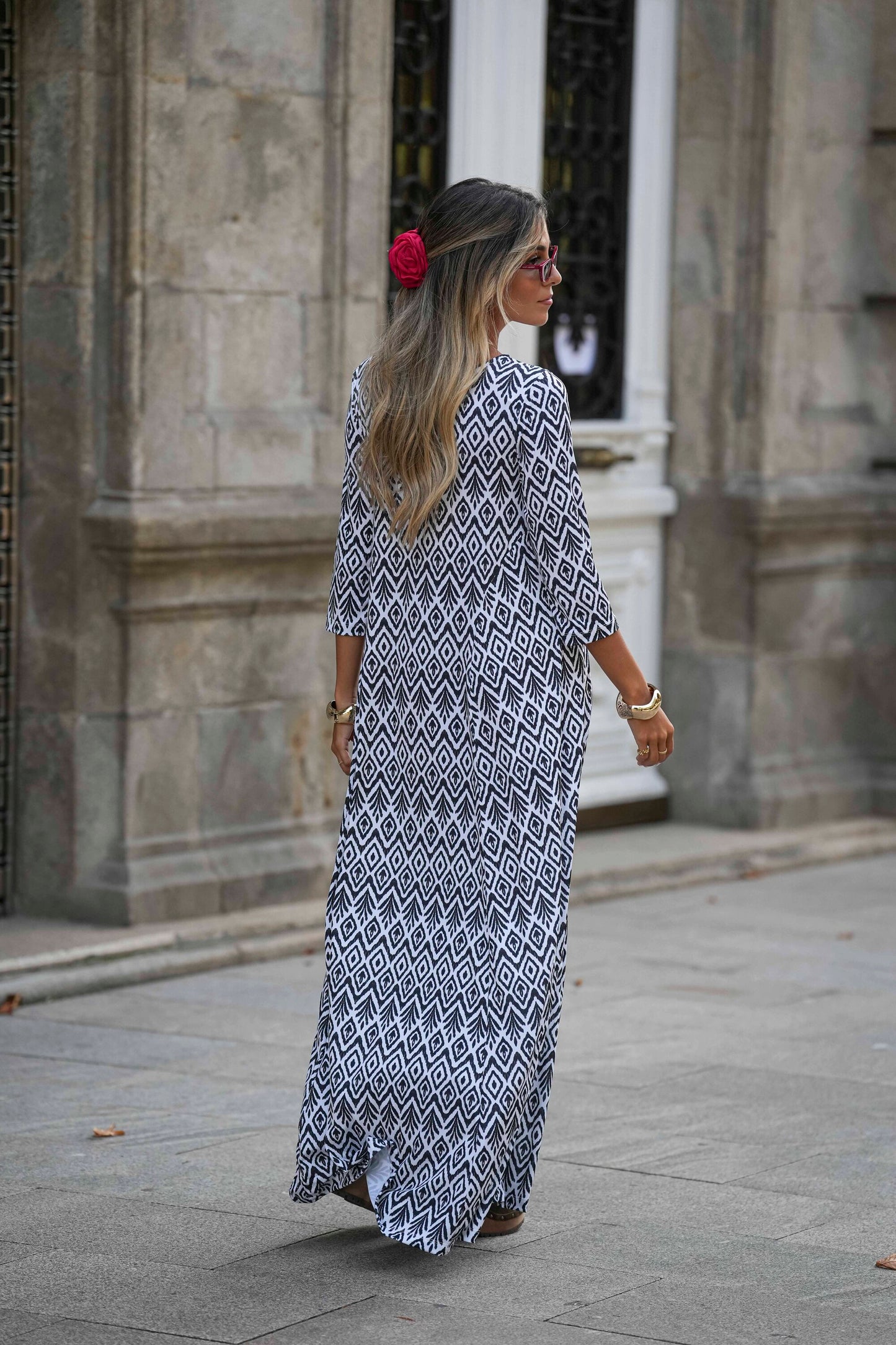 Vestido de tela estampada