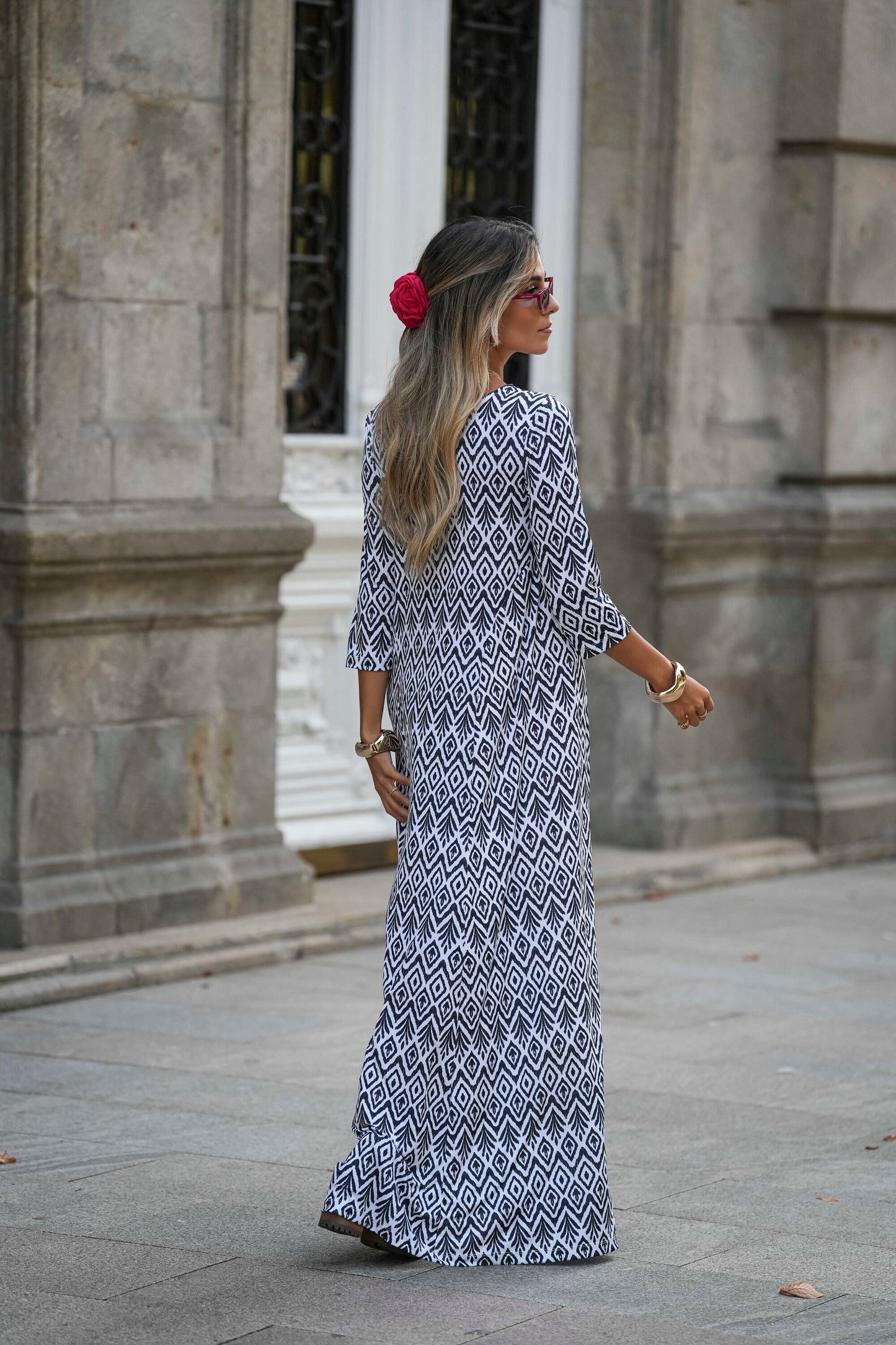Vestido de tela estampada