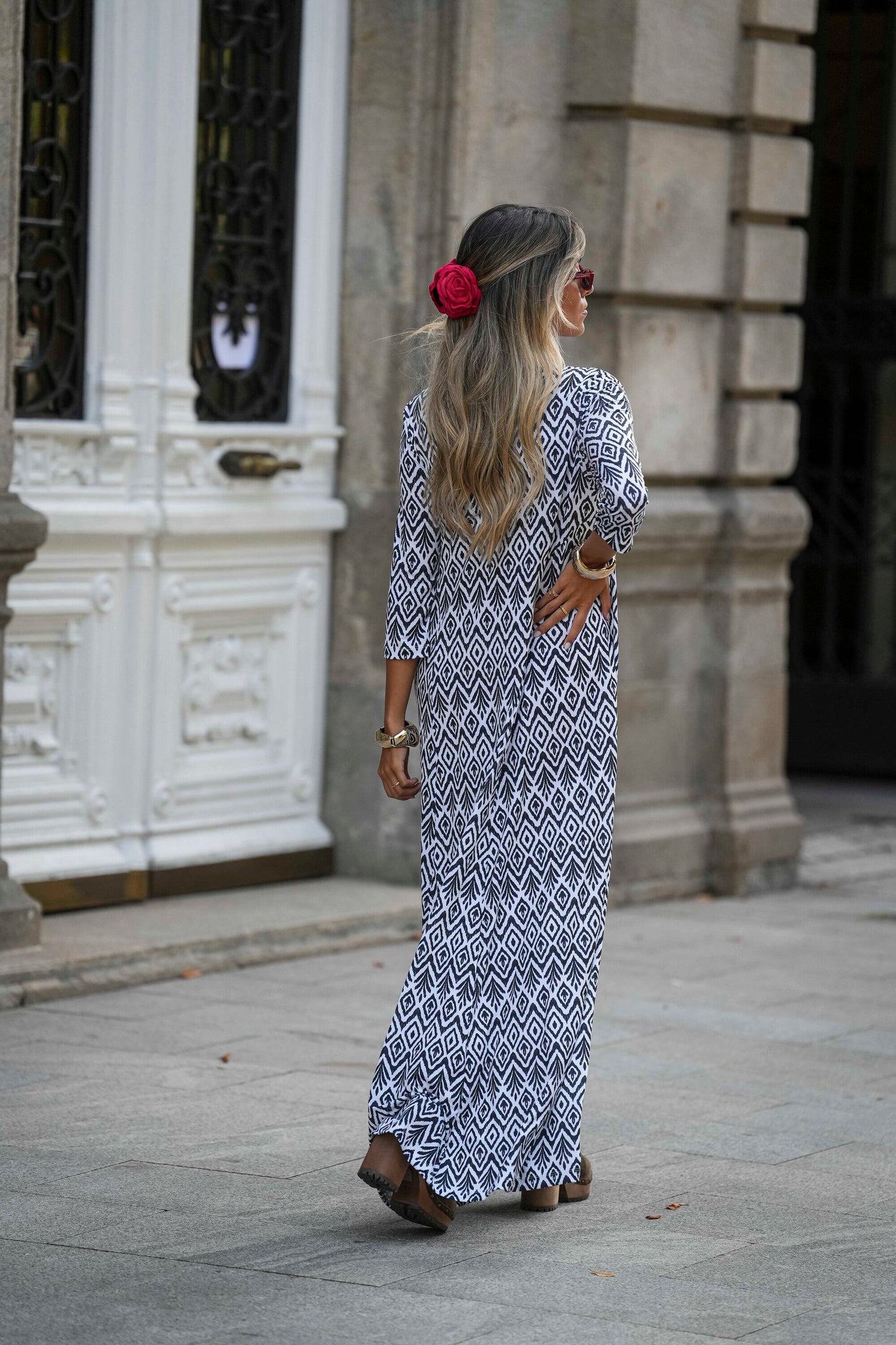 Vestido de tela estampada