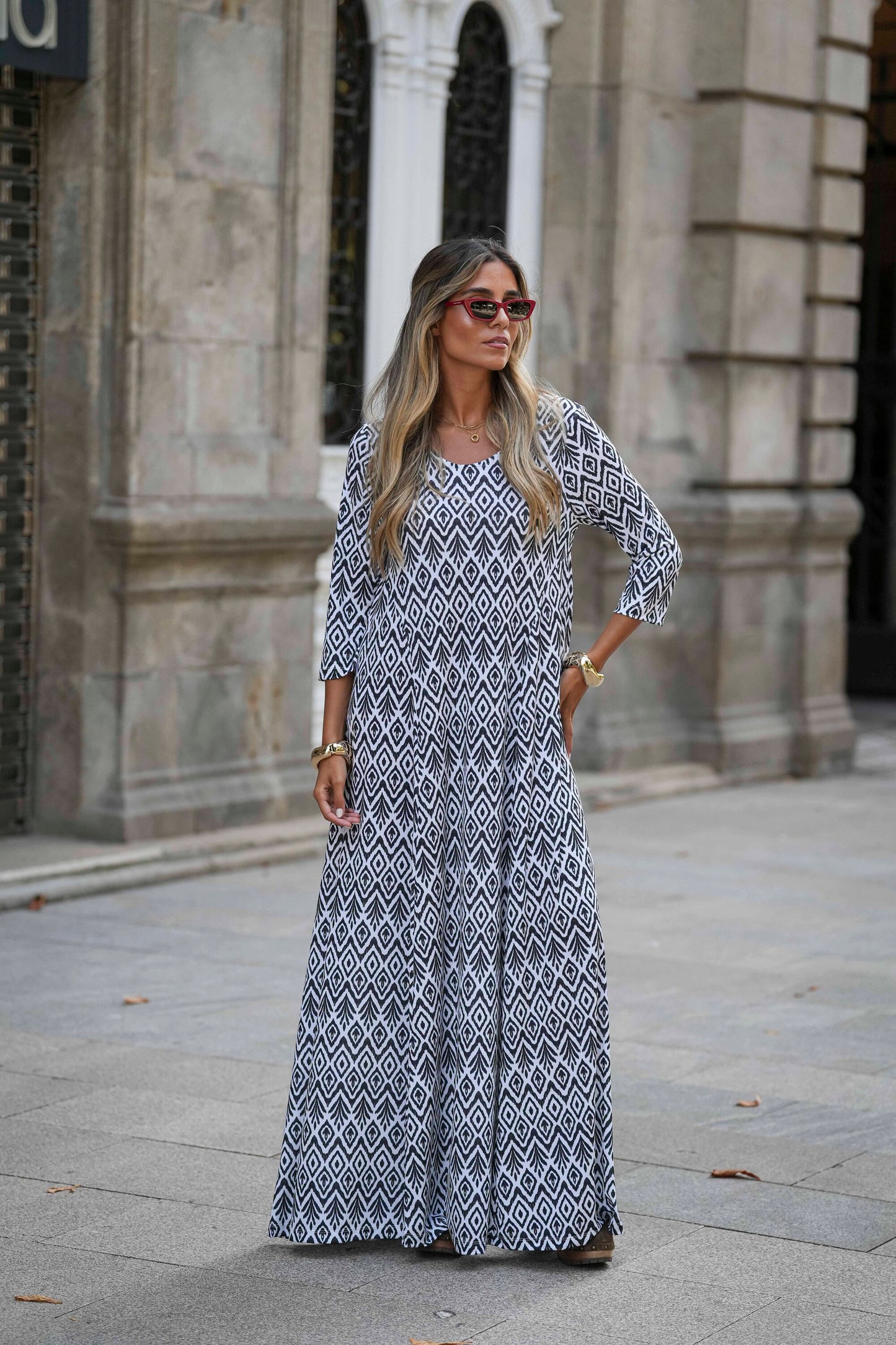 Vestido de tela estampada