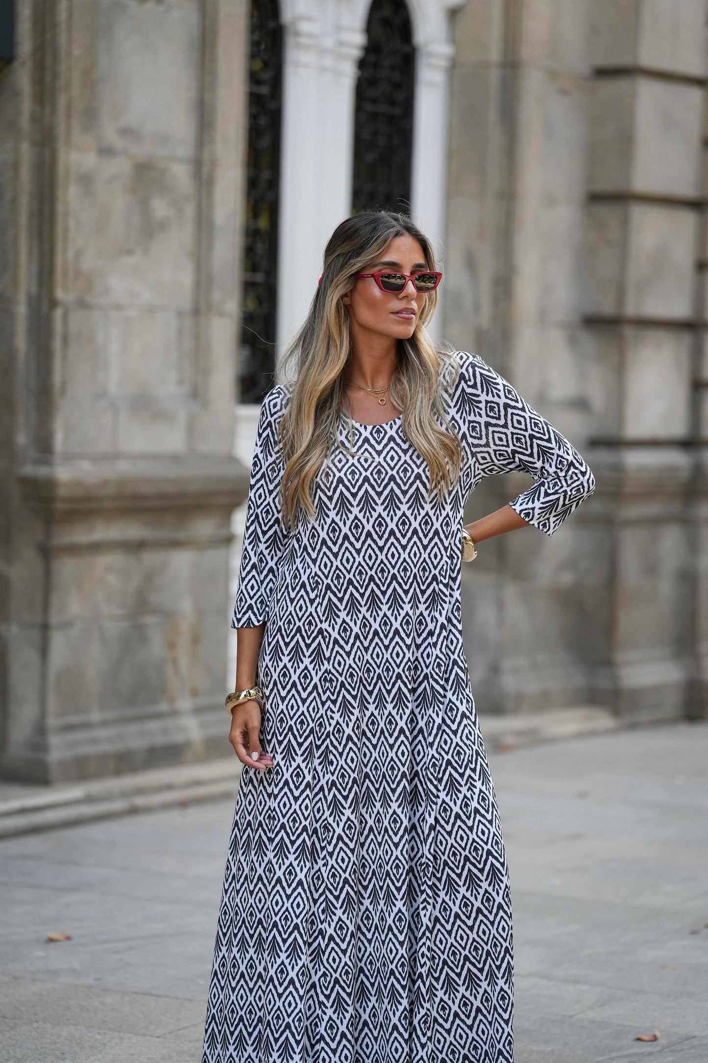 Vestido de tela estampada
