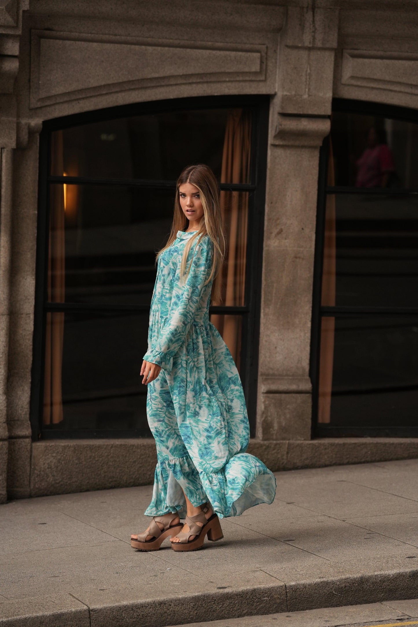 vestido camisero estampado