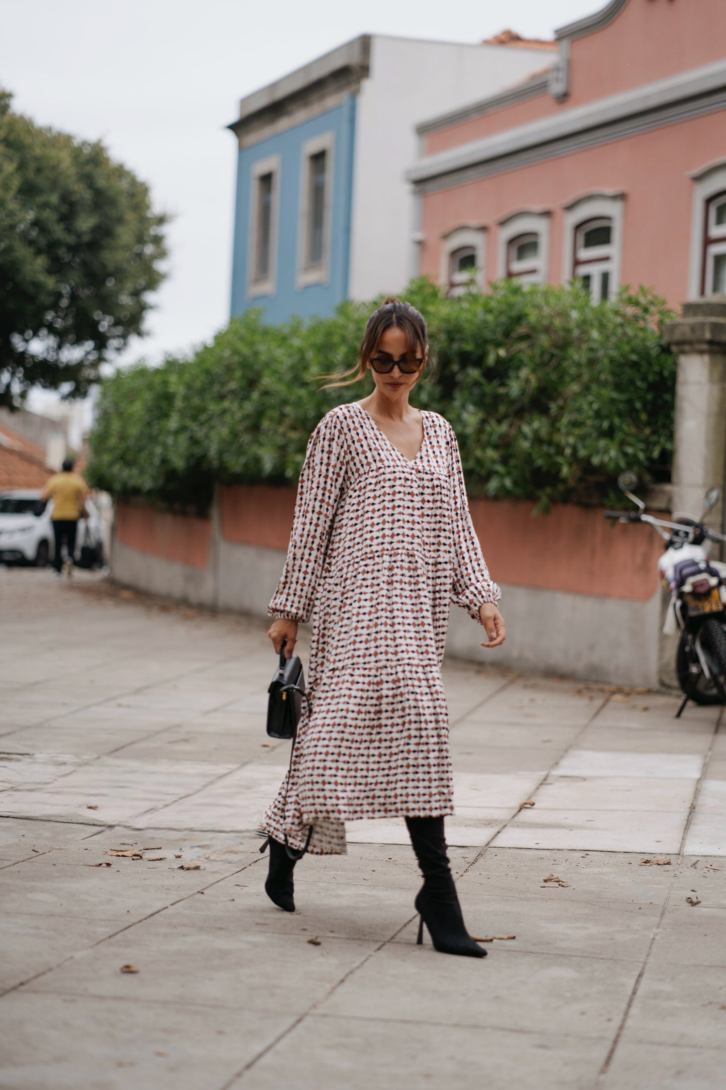 vestido largo estampado