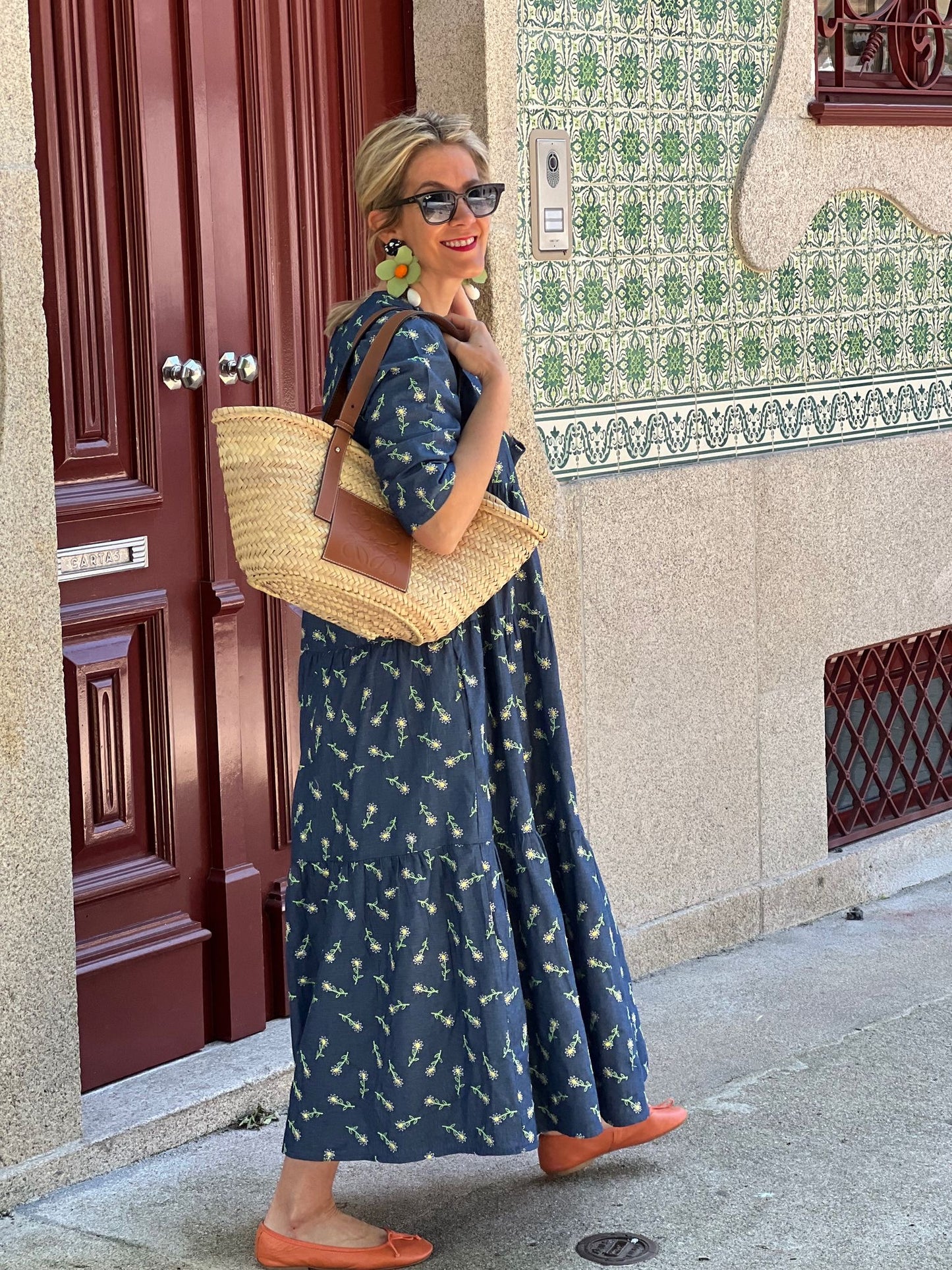 Vestido largo con volantes