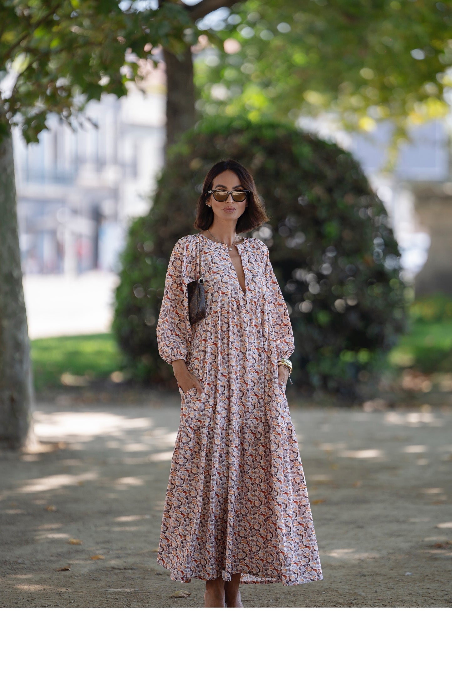 Vestido largo con volante