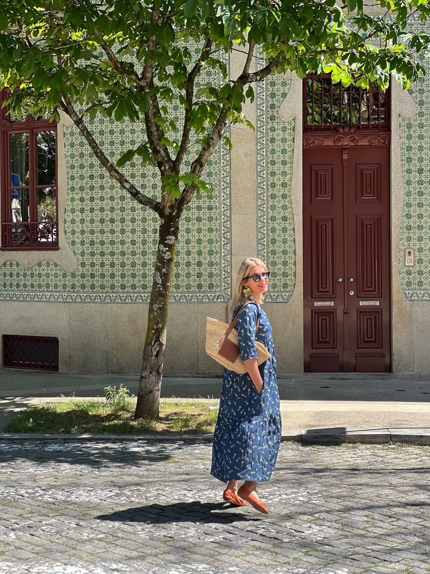 Vestido largo con volantes