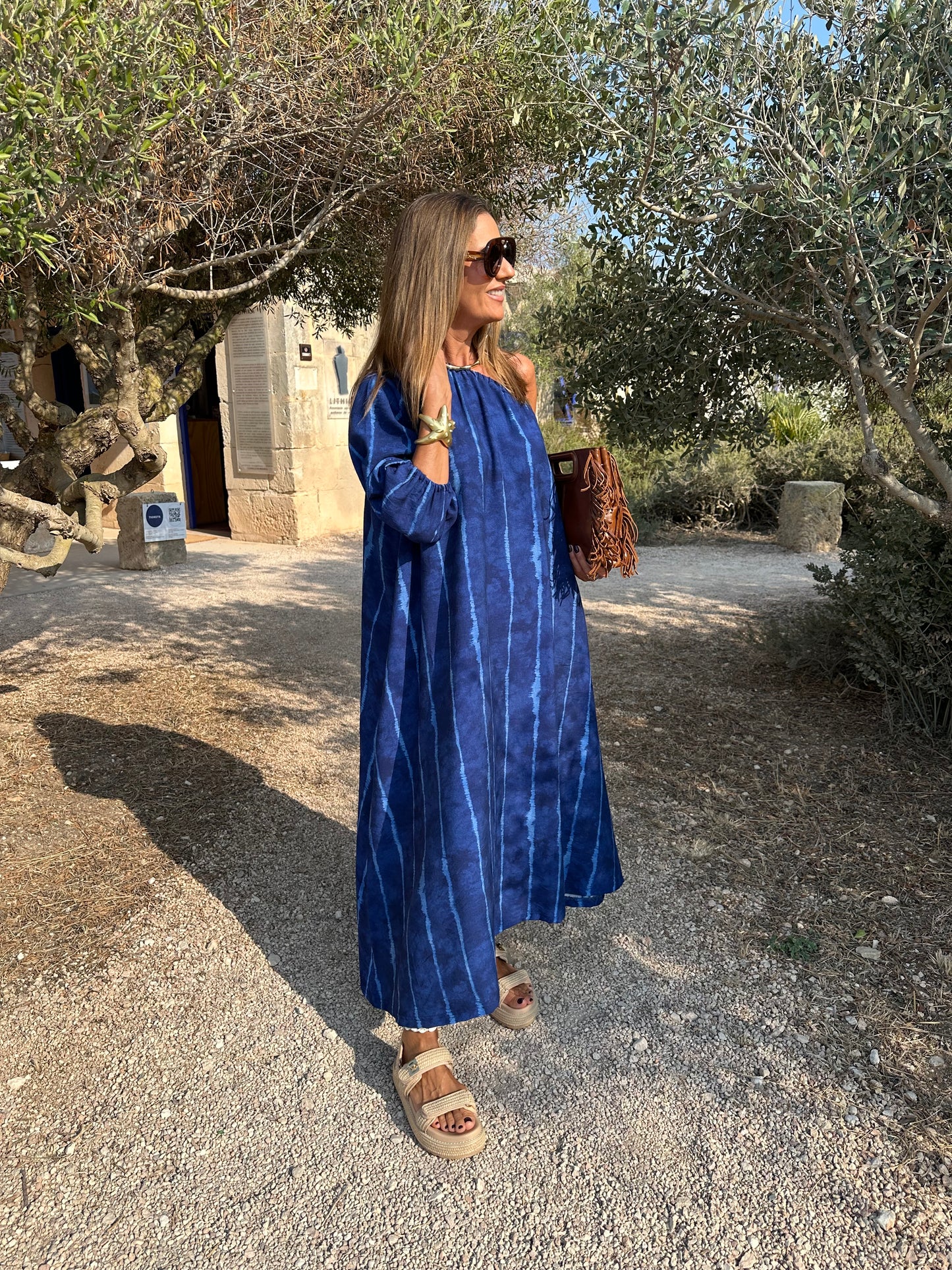 Vestido largo azul