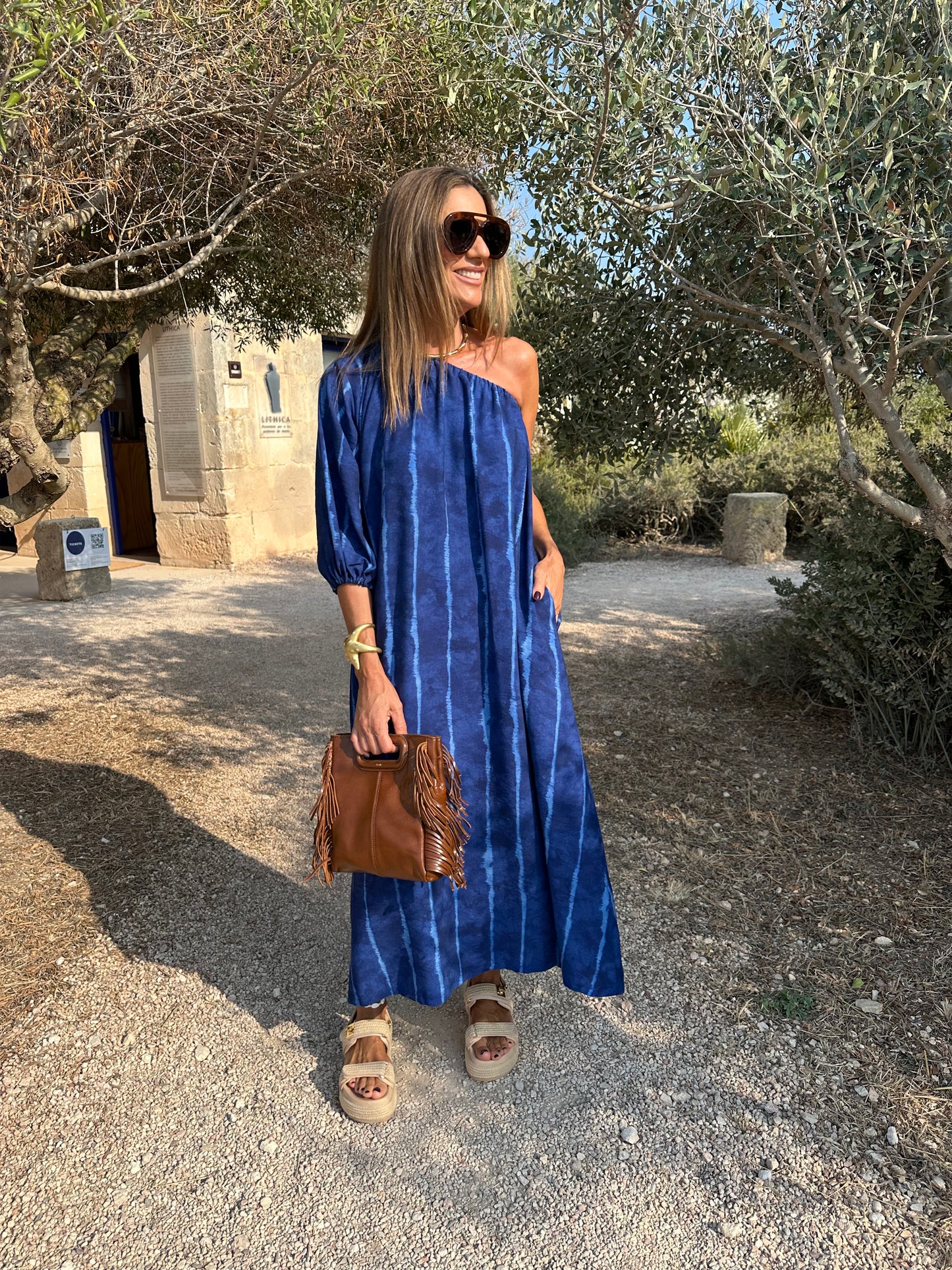 Vestido largo azul