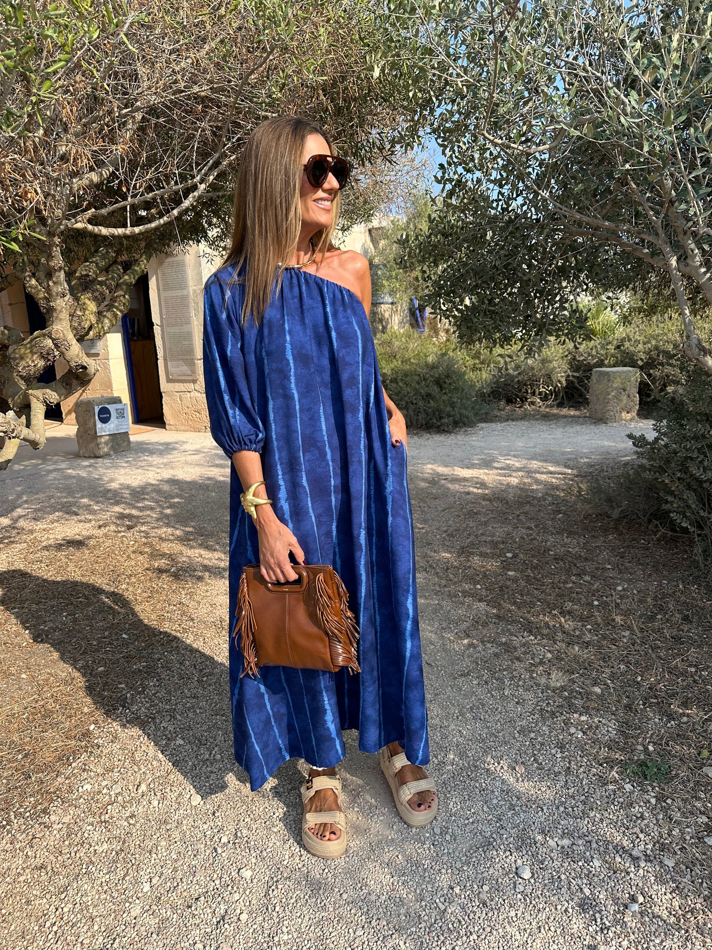 Vestido largo azul