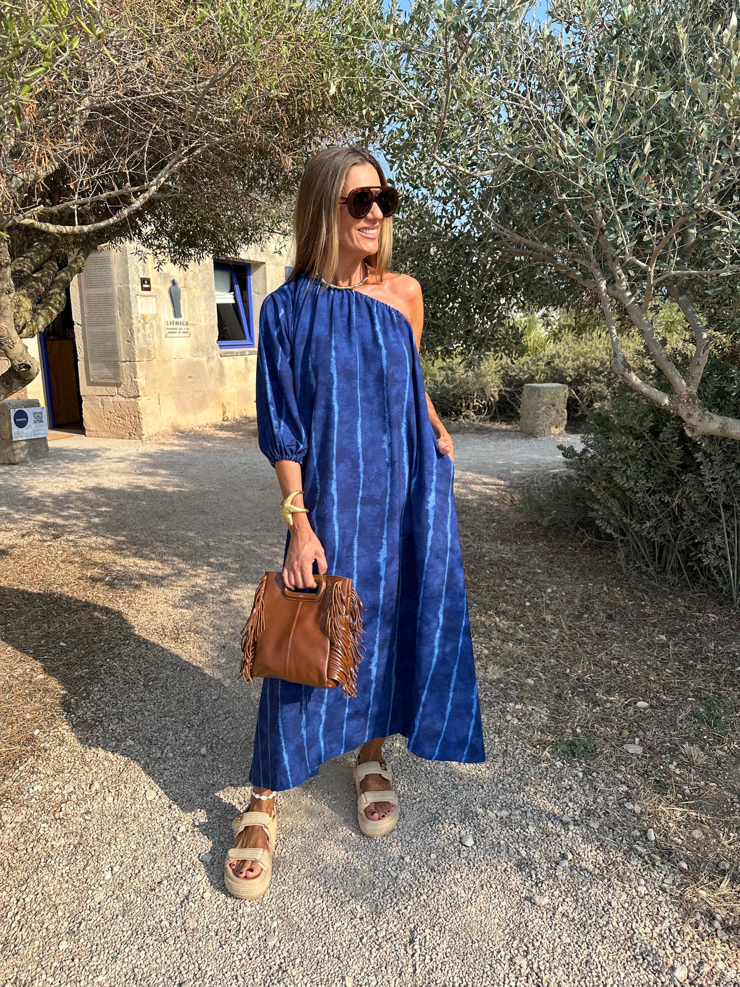 Vestido largo azul