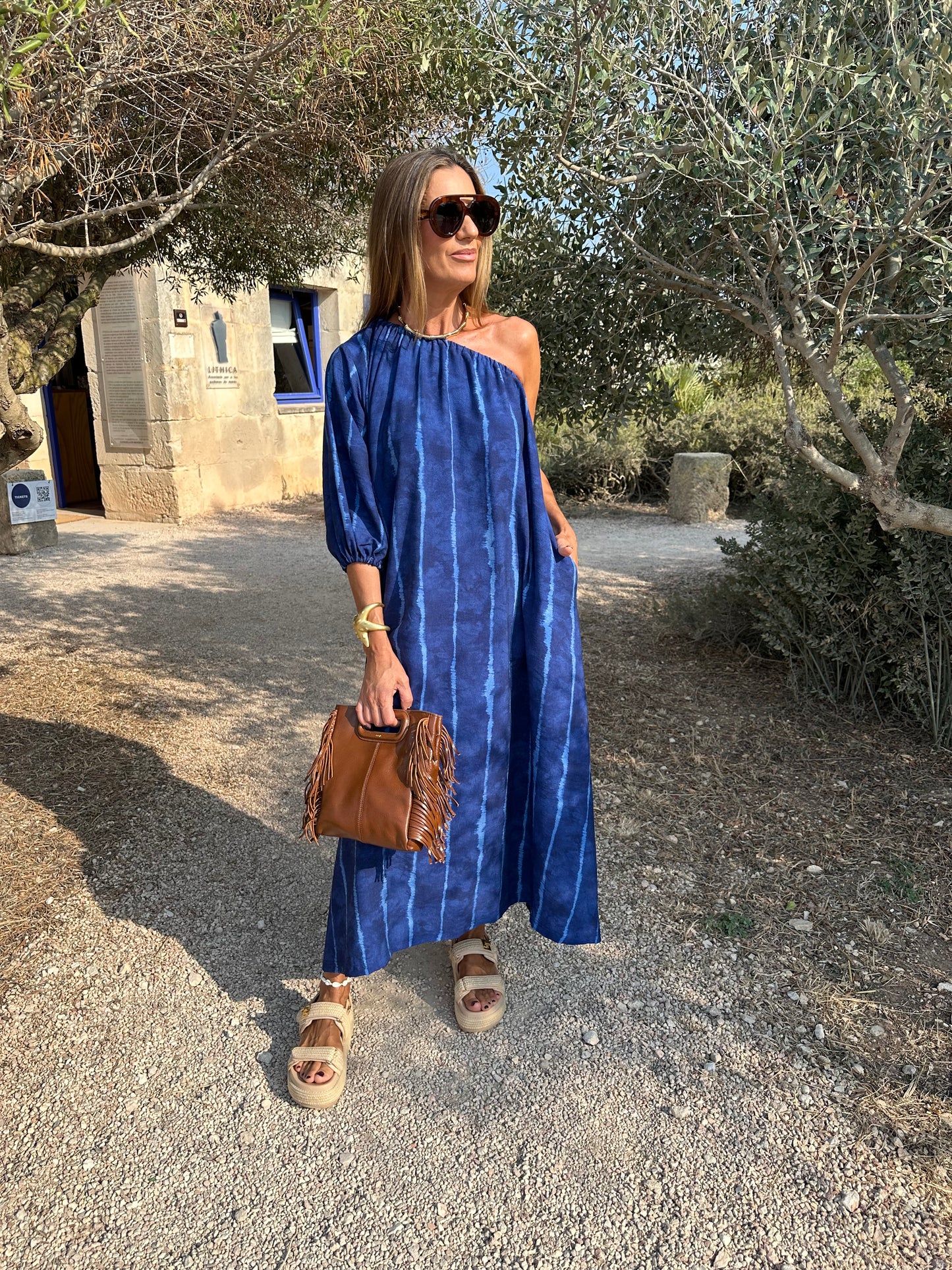 Vestido largo azul