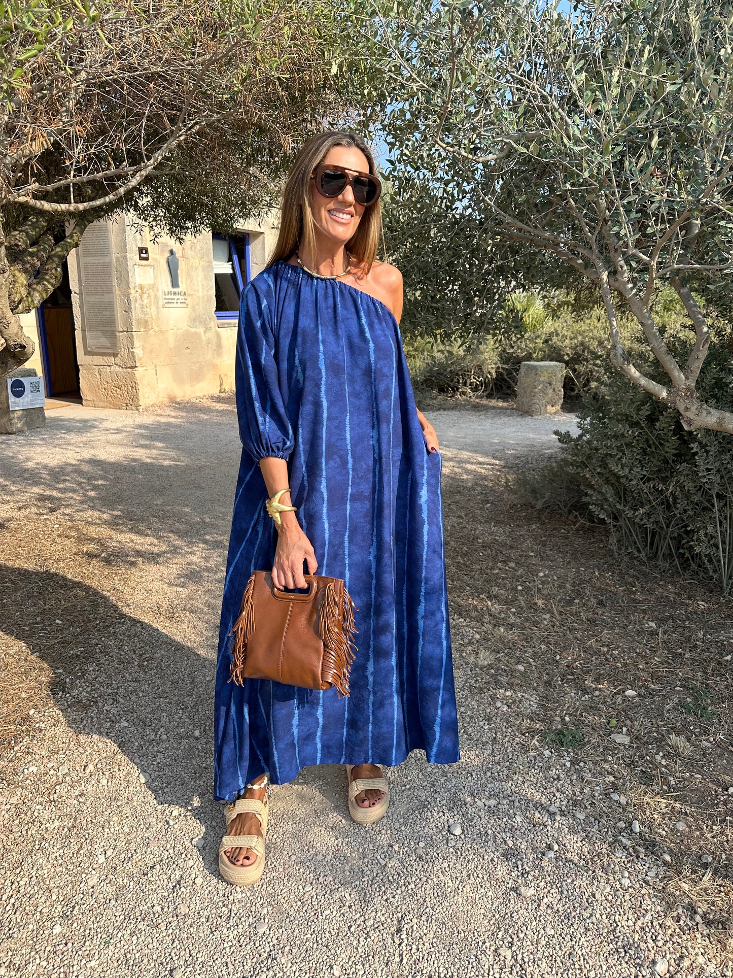 Vestido largo azul