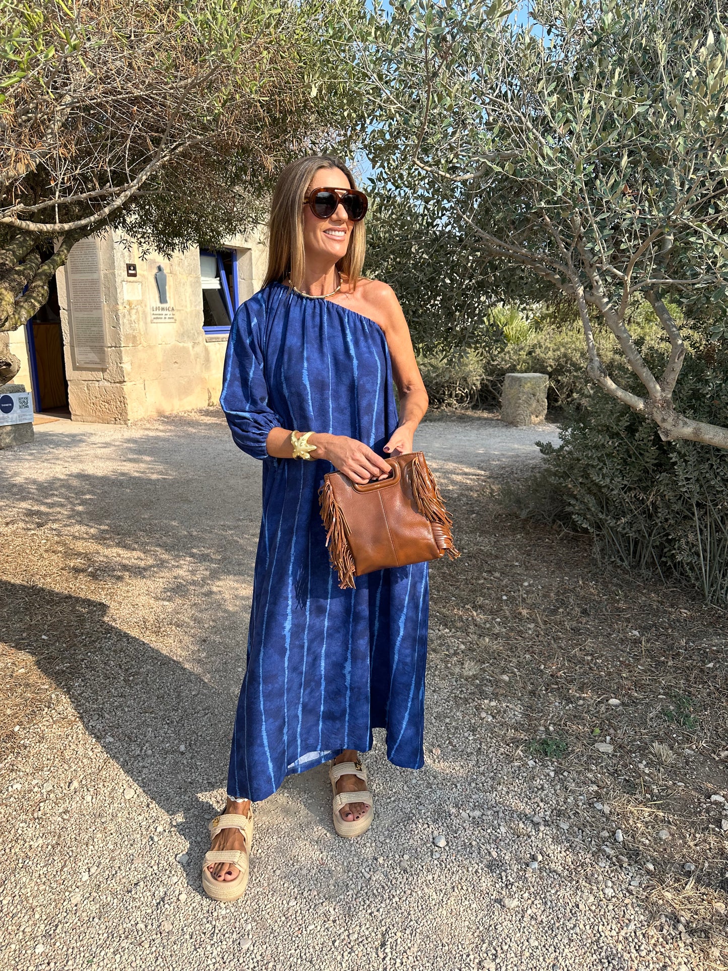 Vestido largo azul
