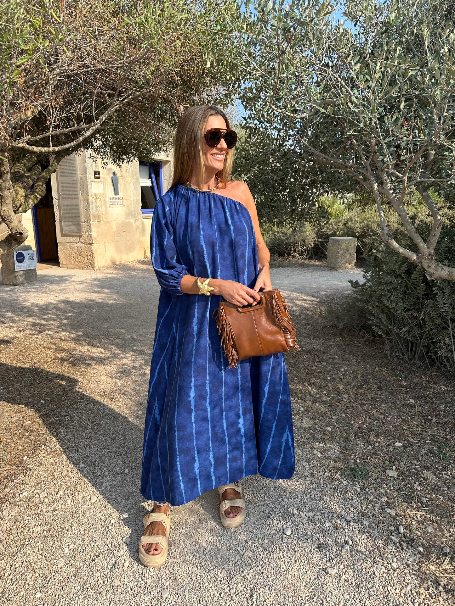 Vestido largo azul
