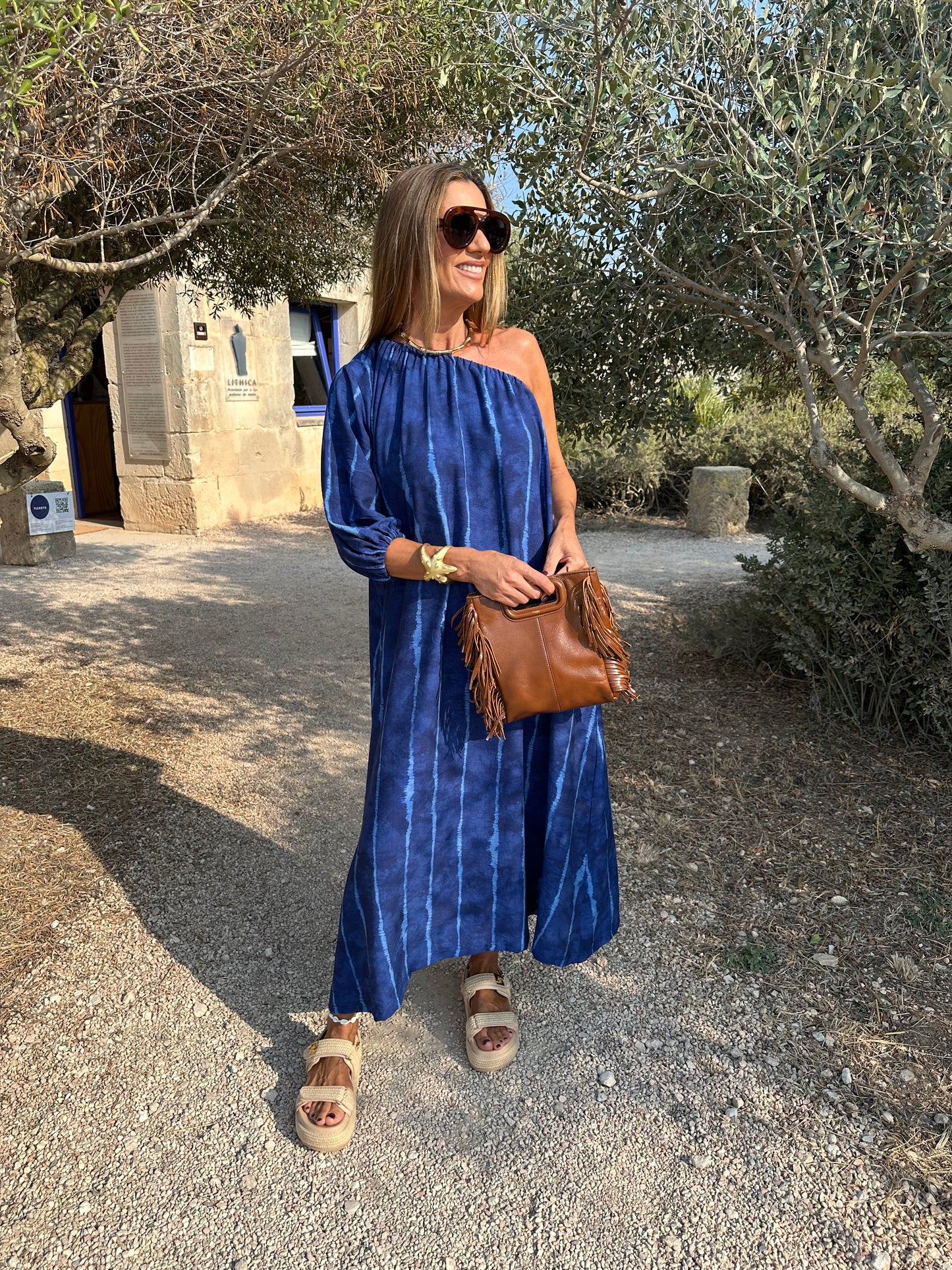 Vestido largo azul