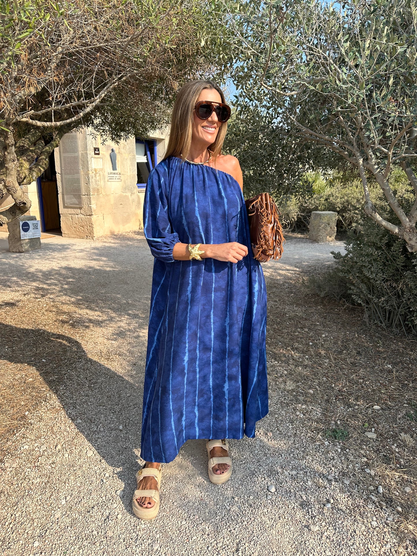 Vestido largo azul