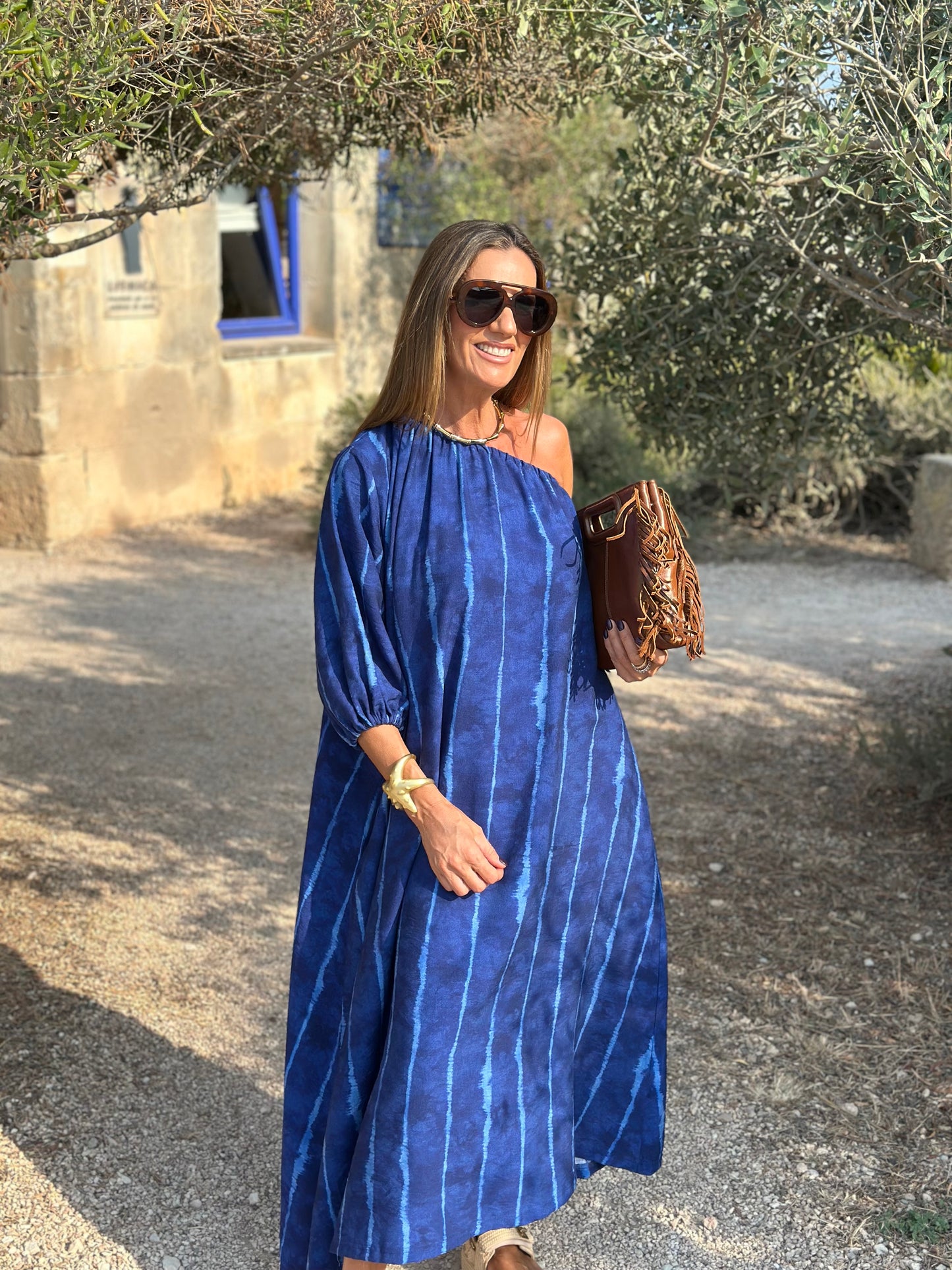 Vestido largo azul