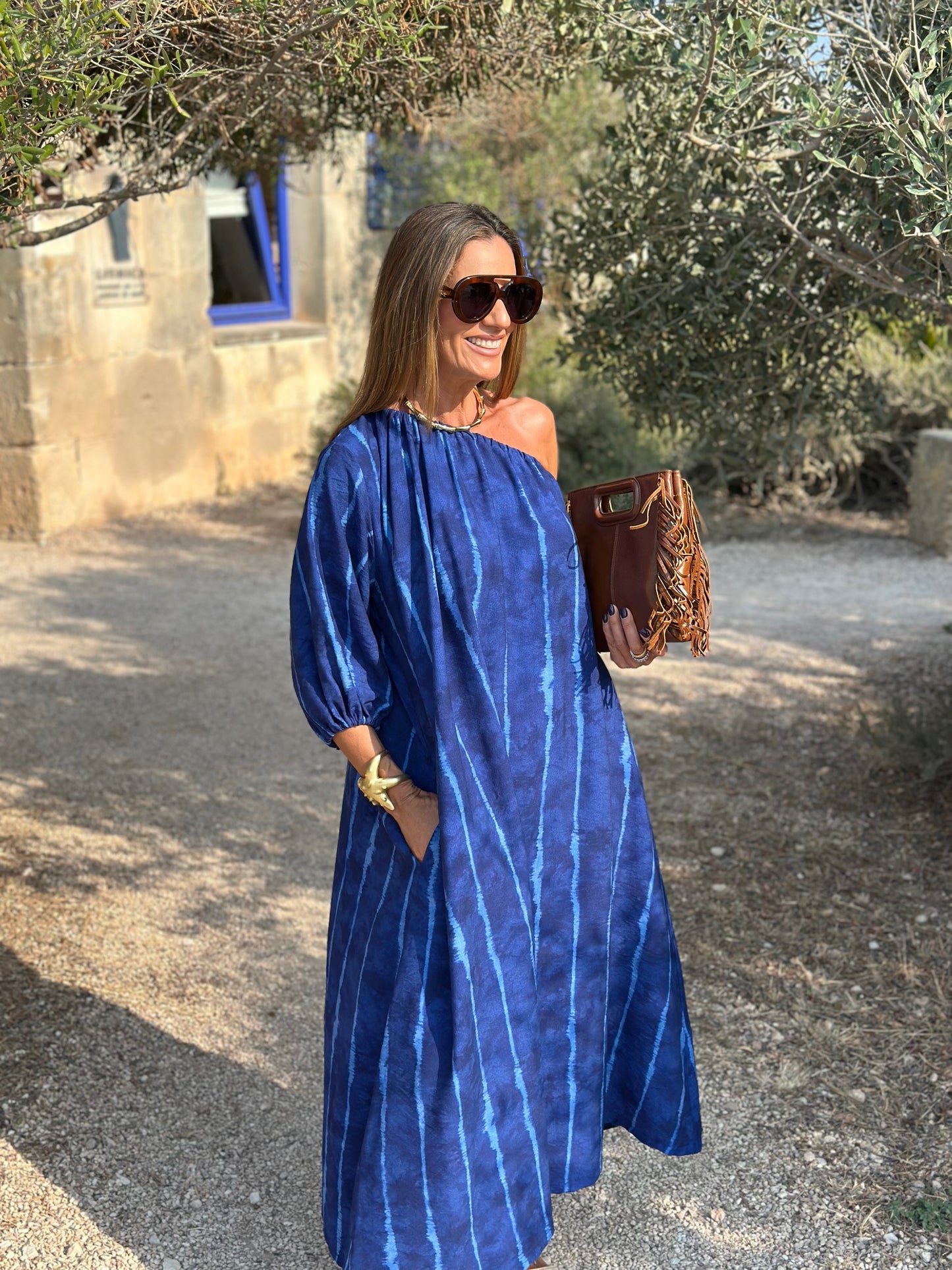 Vestido largo azul