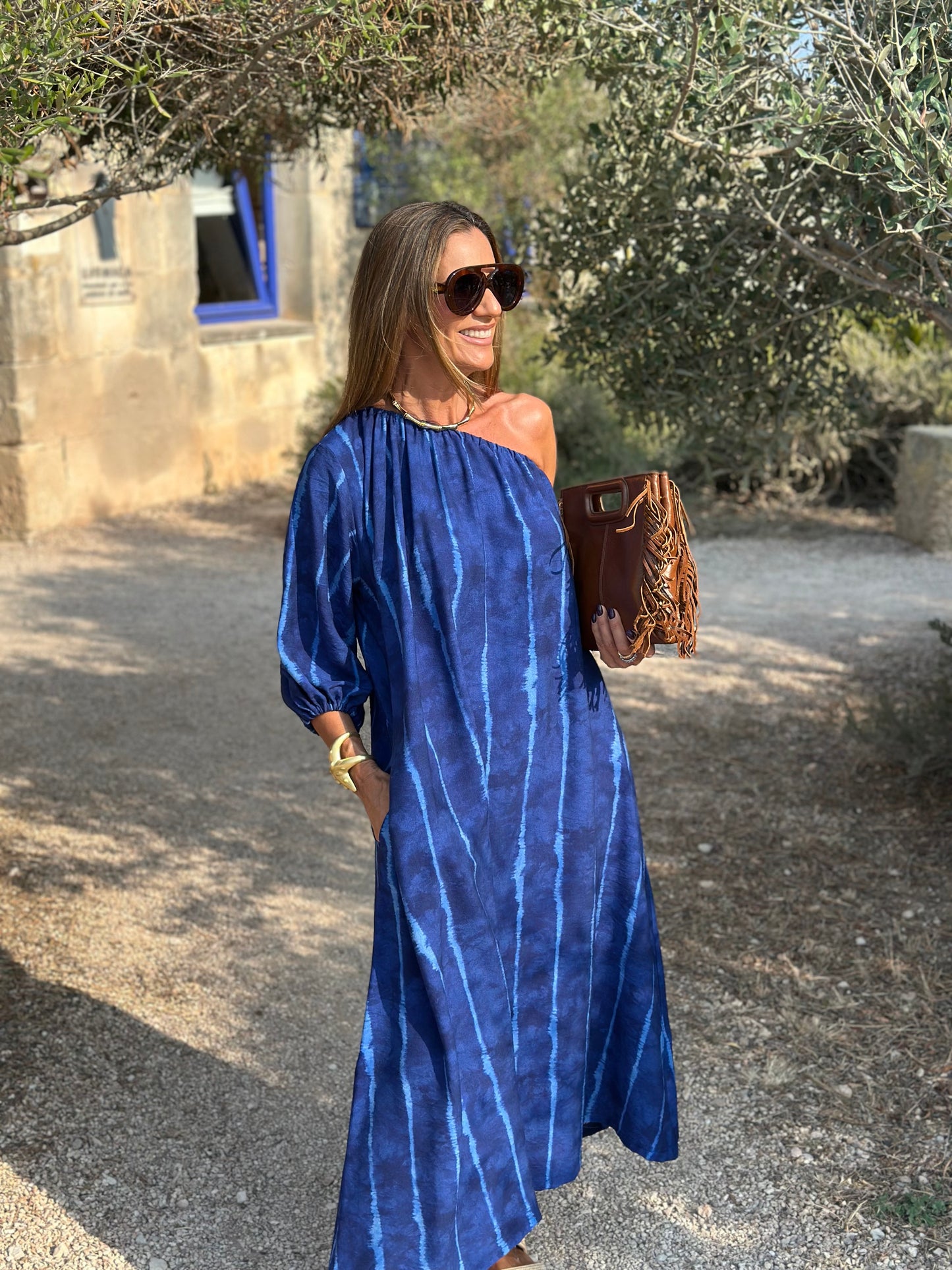 Vestido largo azul