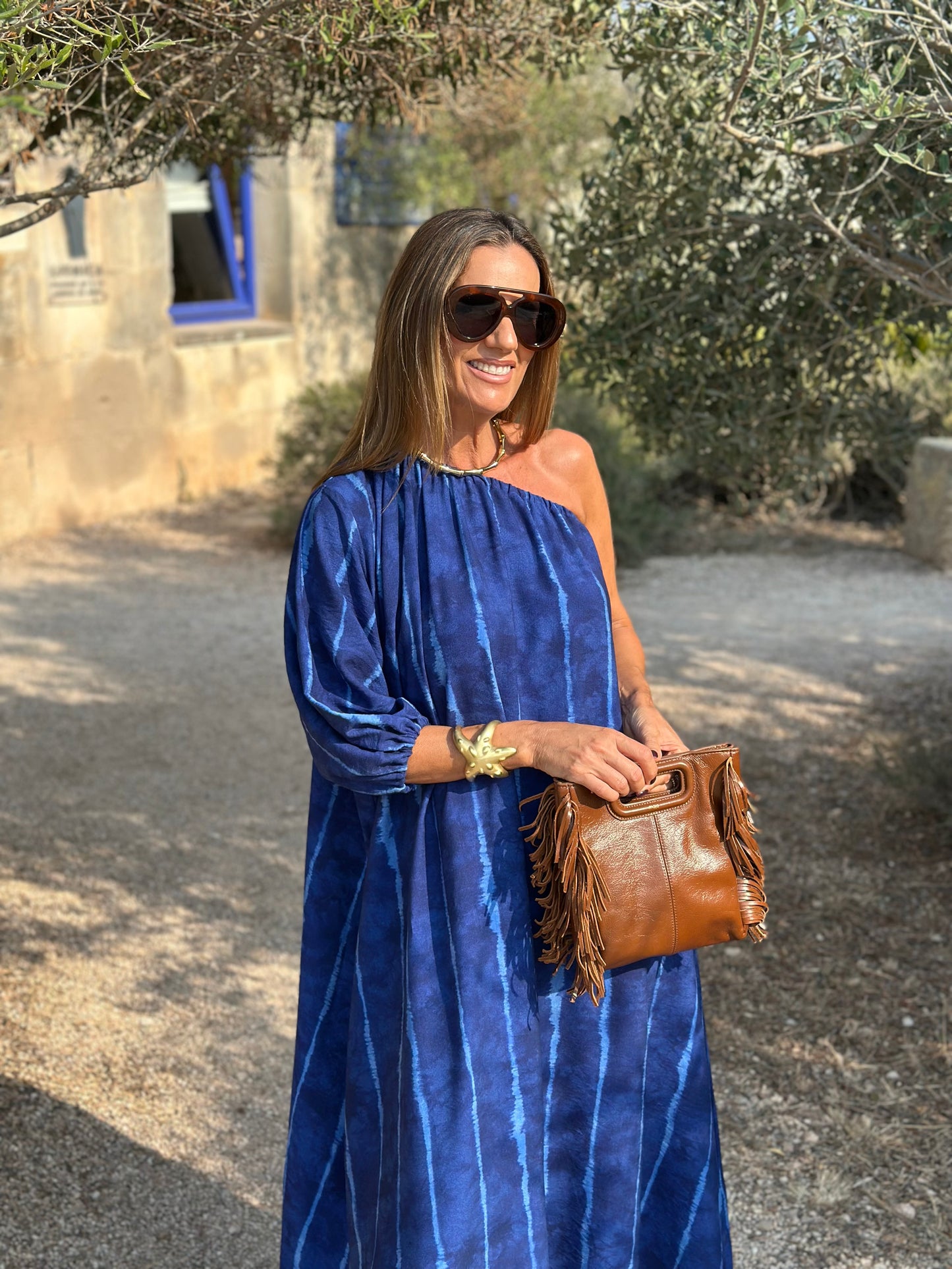 Vestido largo azul
