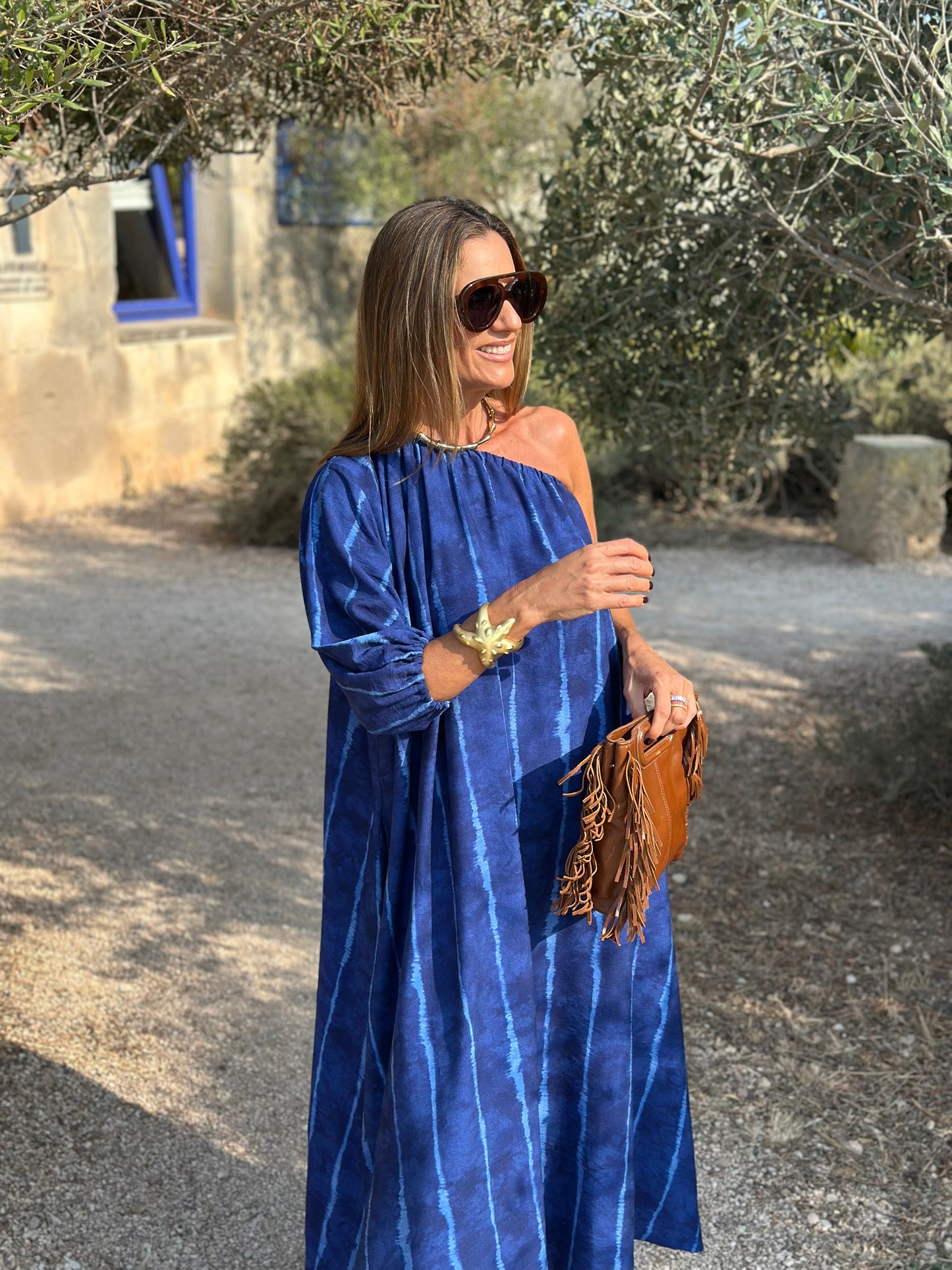 Vestido largo azul