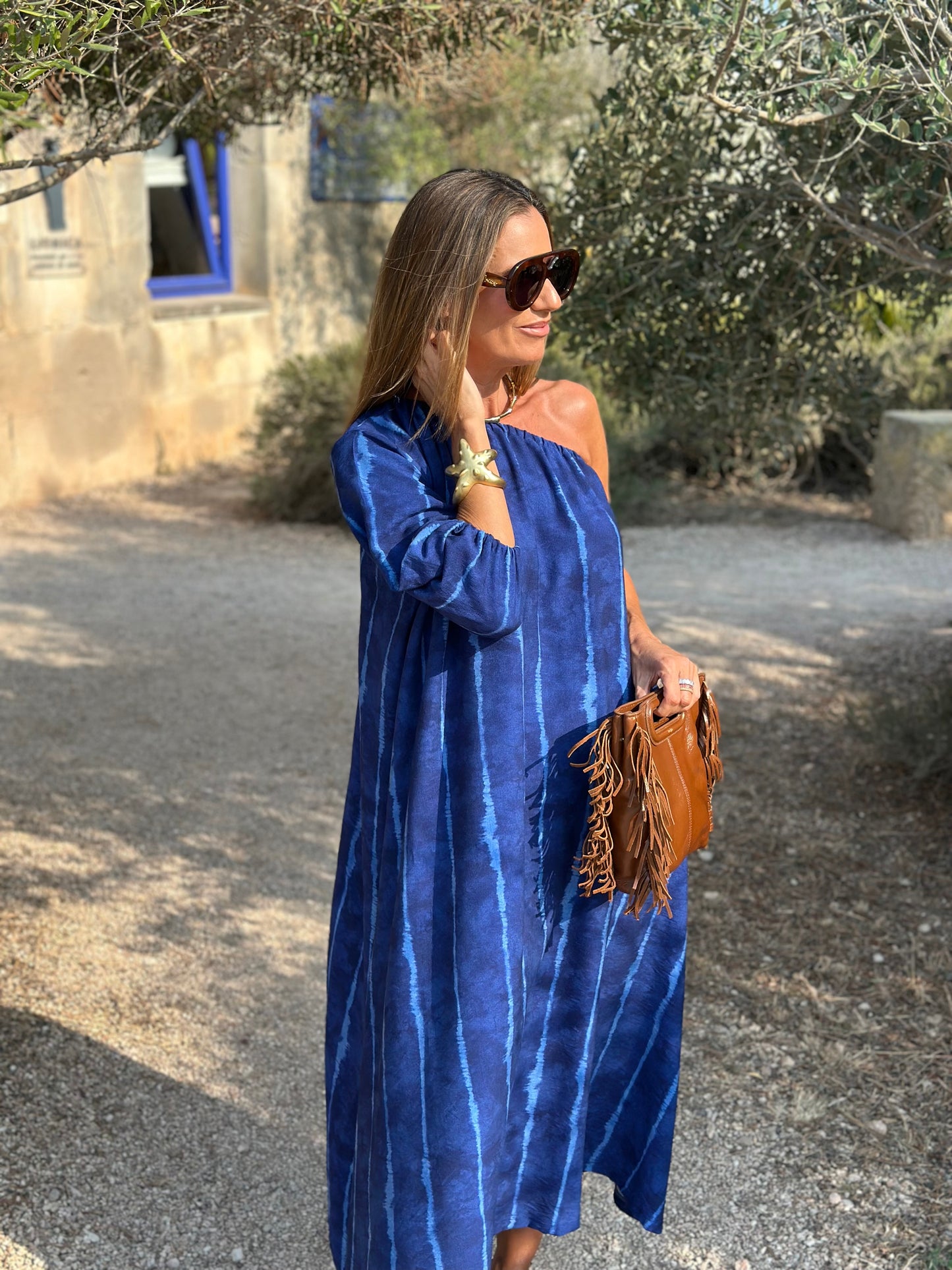 Vestido largo azul