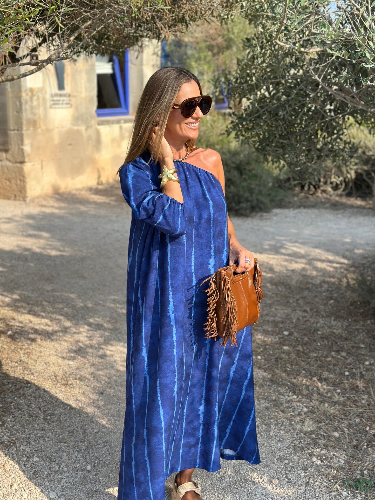 Vestido largo azul