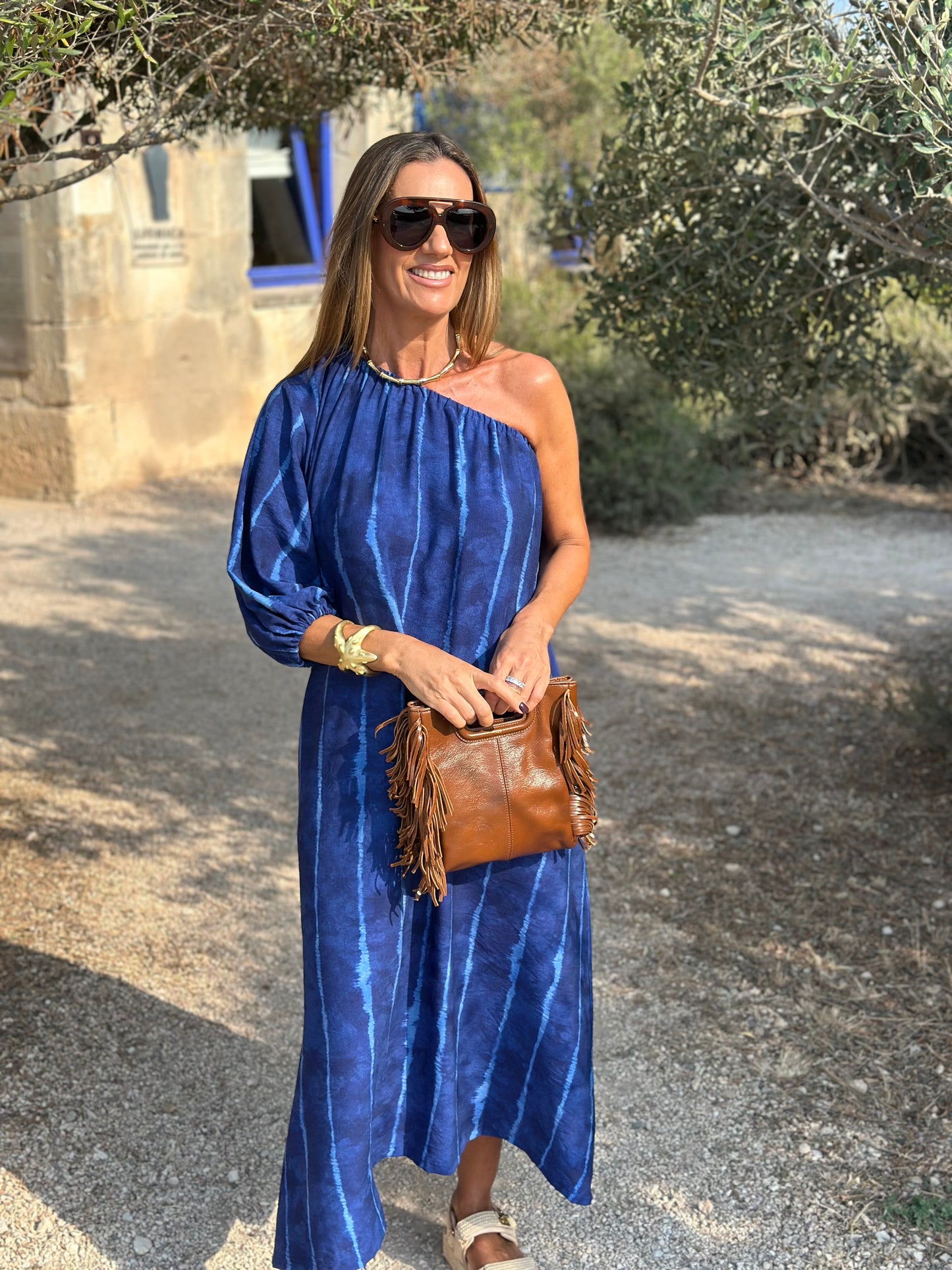 Vestido largo azul