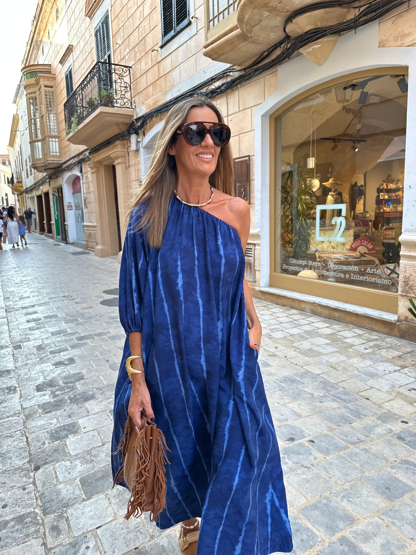 Vestido largo azul