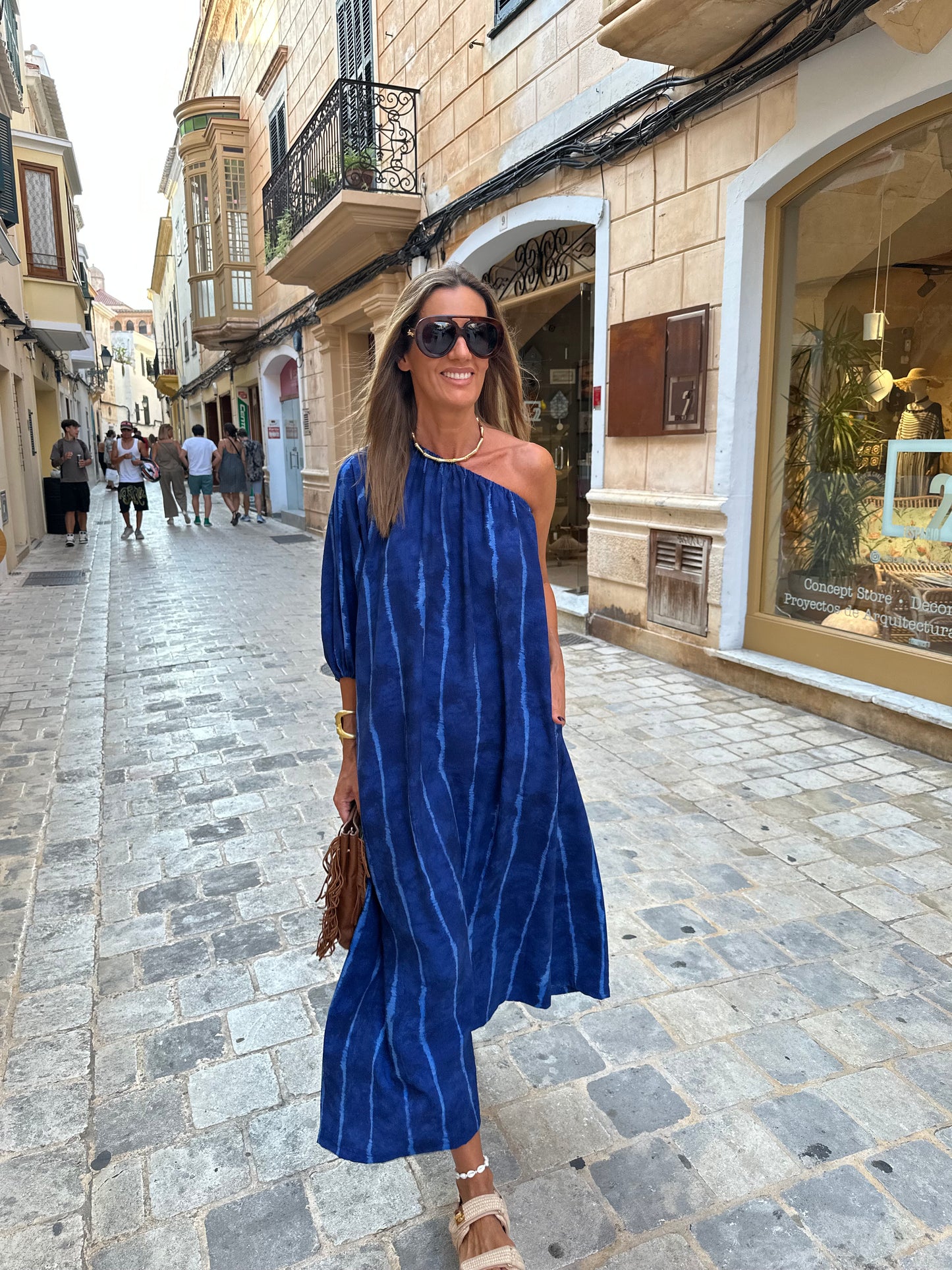 Vestido largo azul