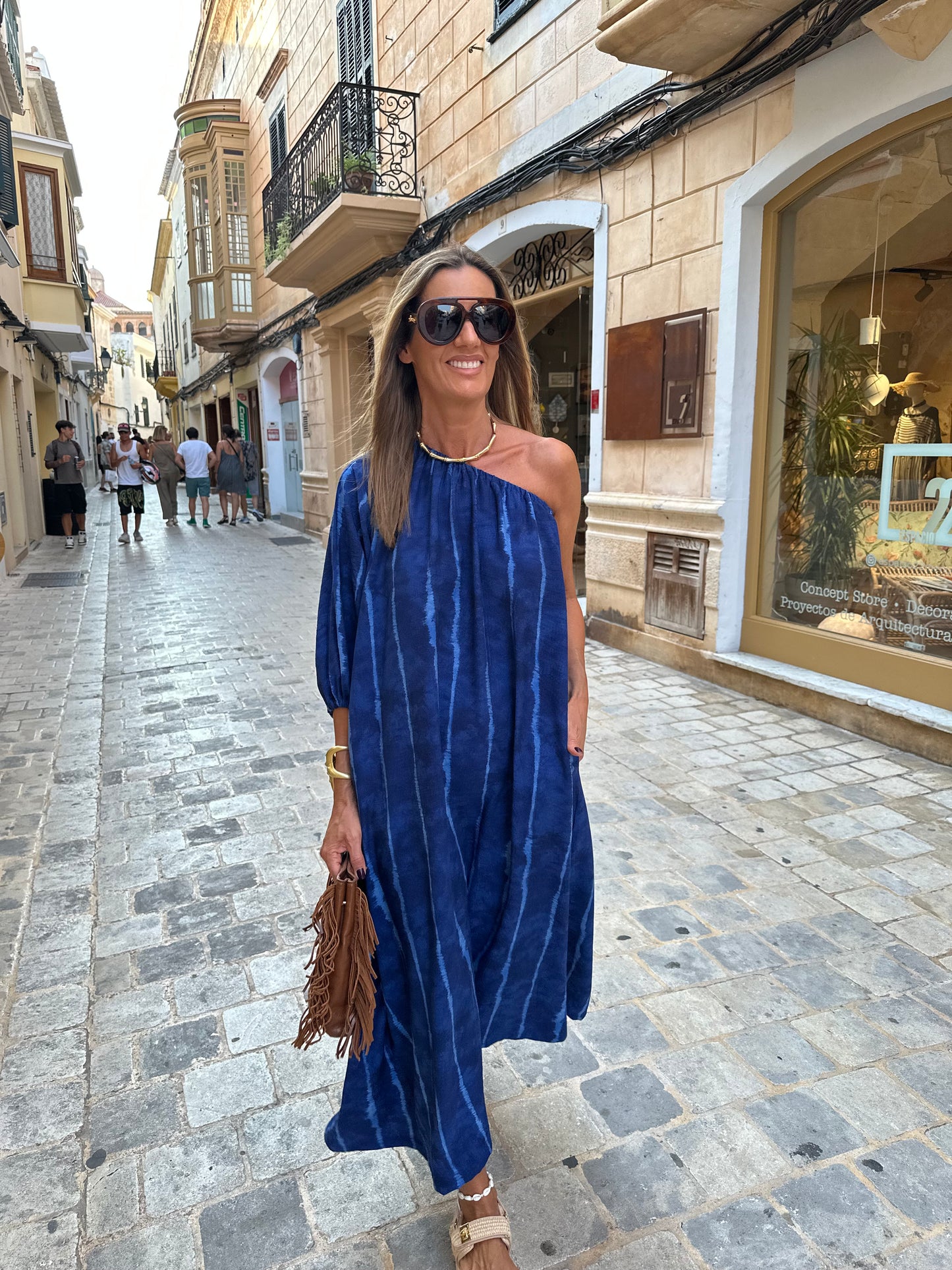 Vestido largo azul