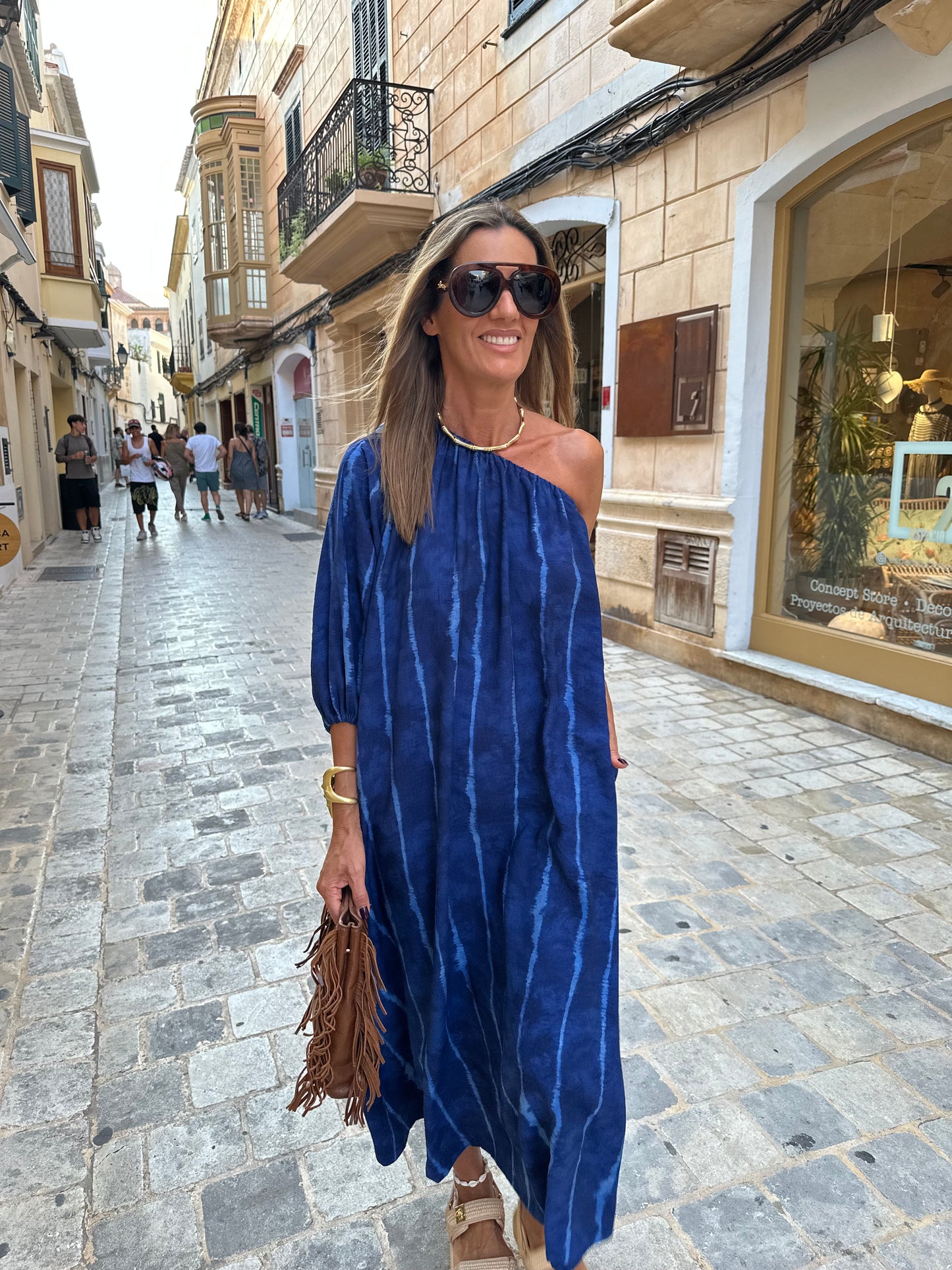 Vestido largo azul