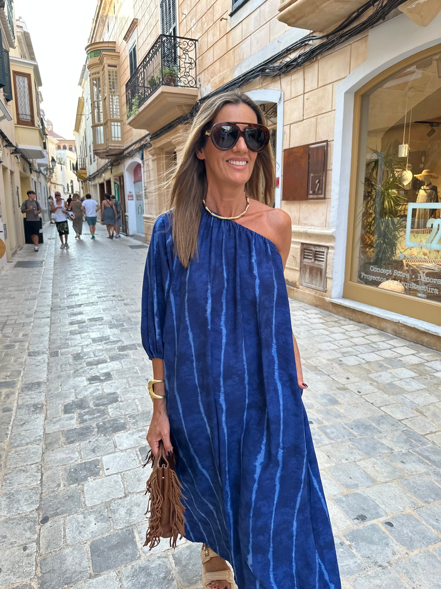 Vestido largo azul